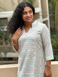 Stripe Weaved Cotton Kurta | GHB122