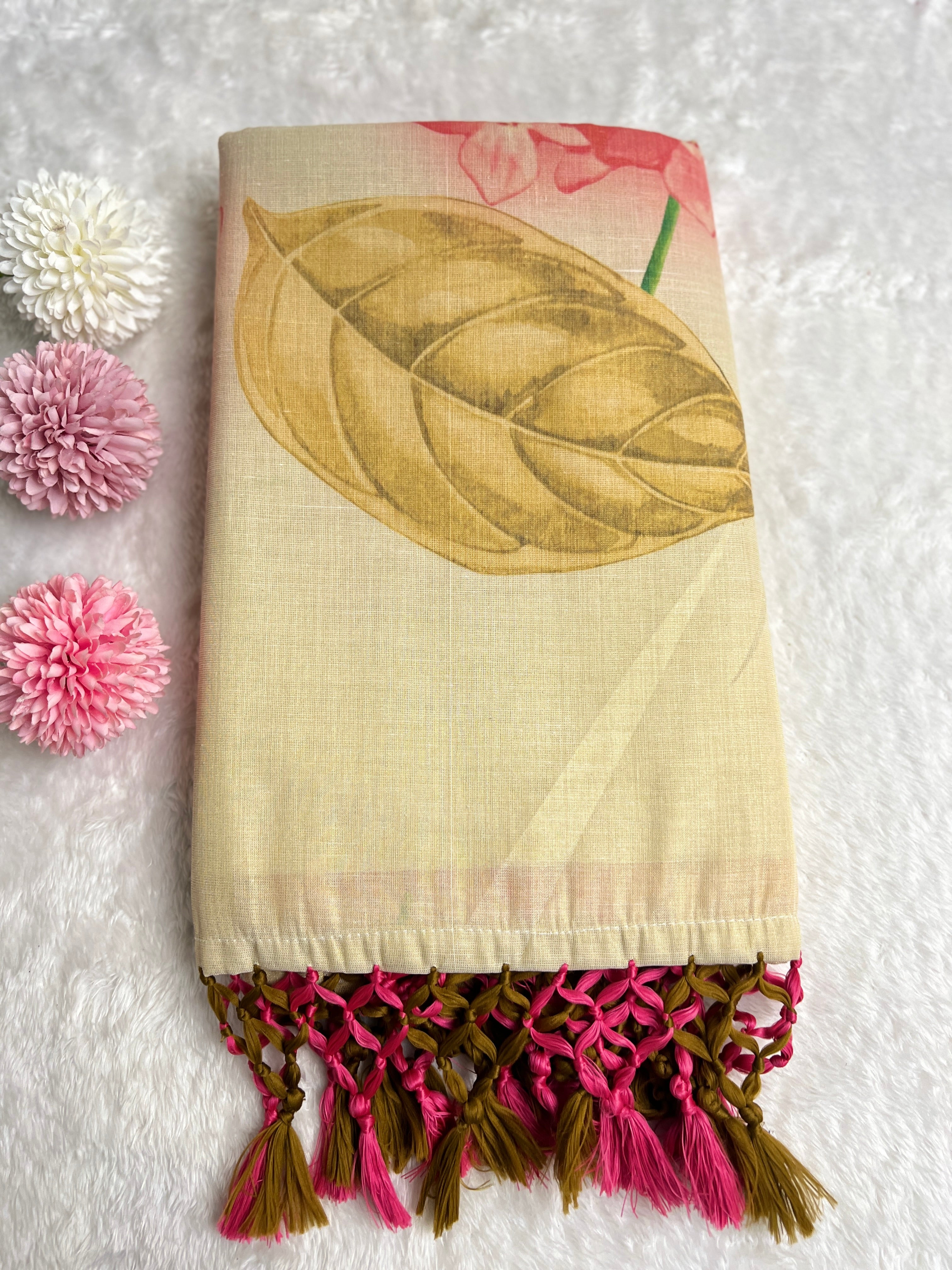 Digital Printed Pattern Tissue Saree | GAT497