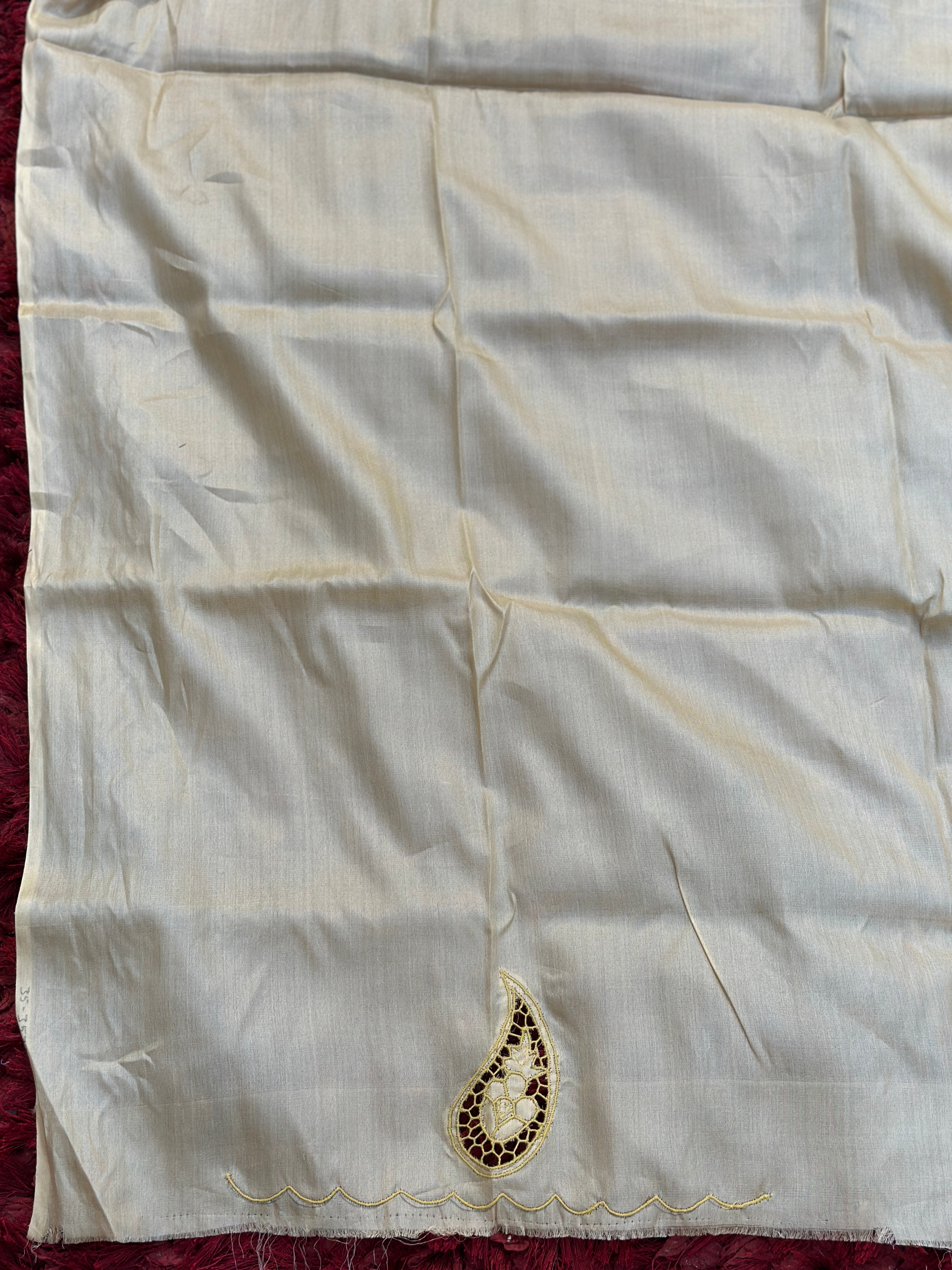 Paisley Pattern Desi Tussar Twine Cut Work Saree | TC500