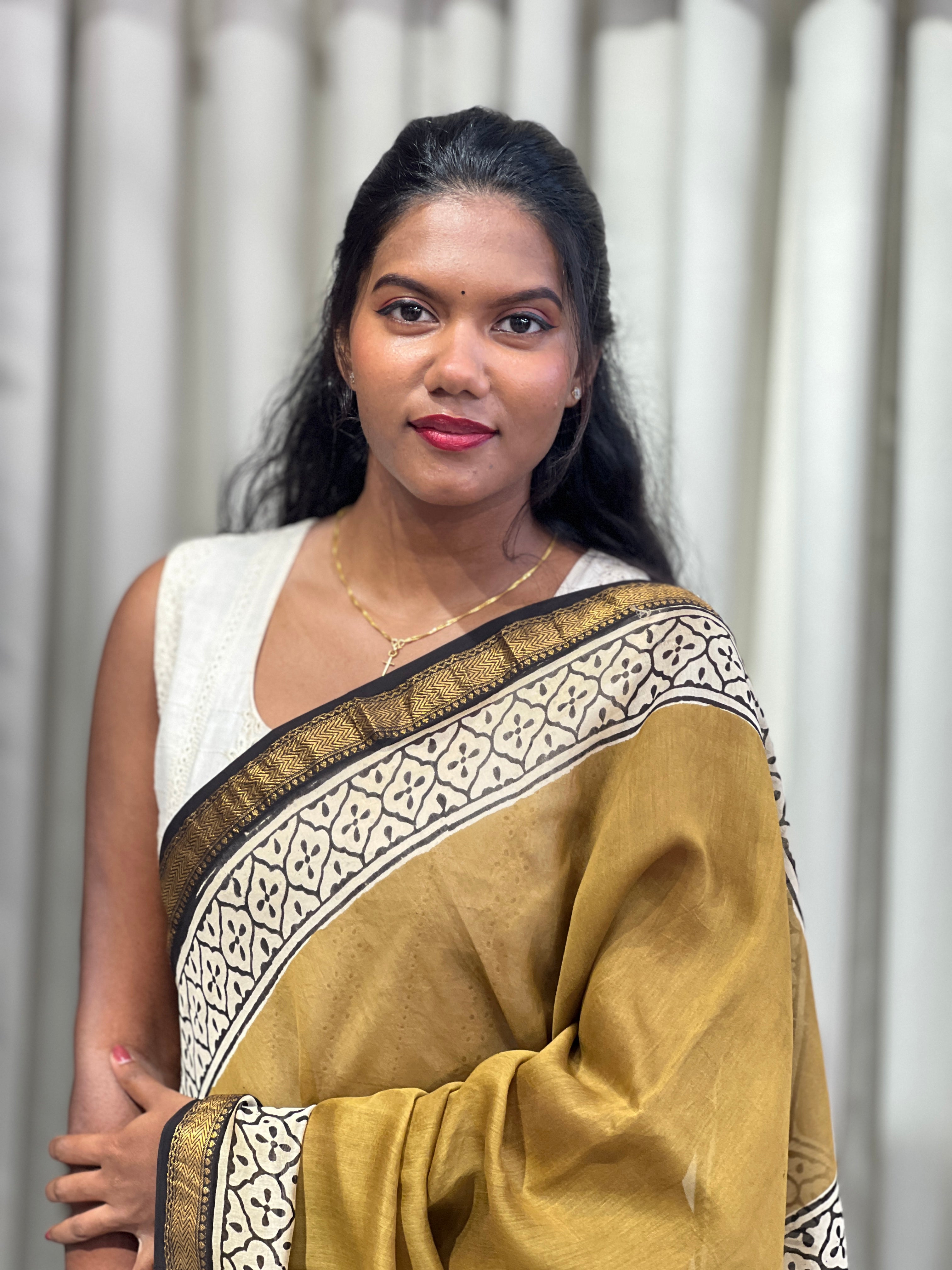 Mangalgiri Border Detailed Chanderi Saree | VFC588