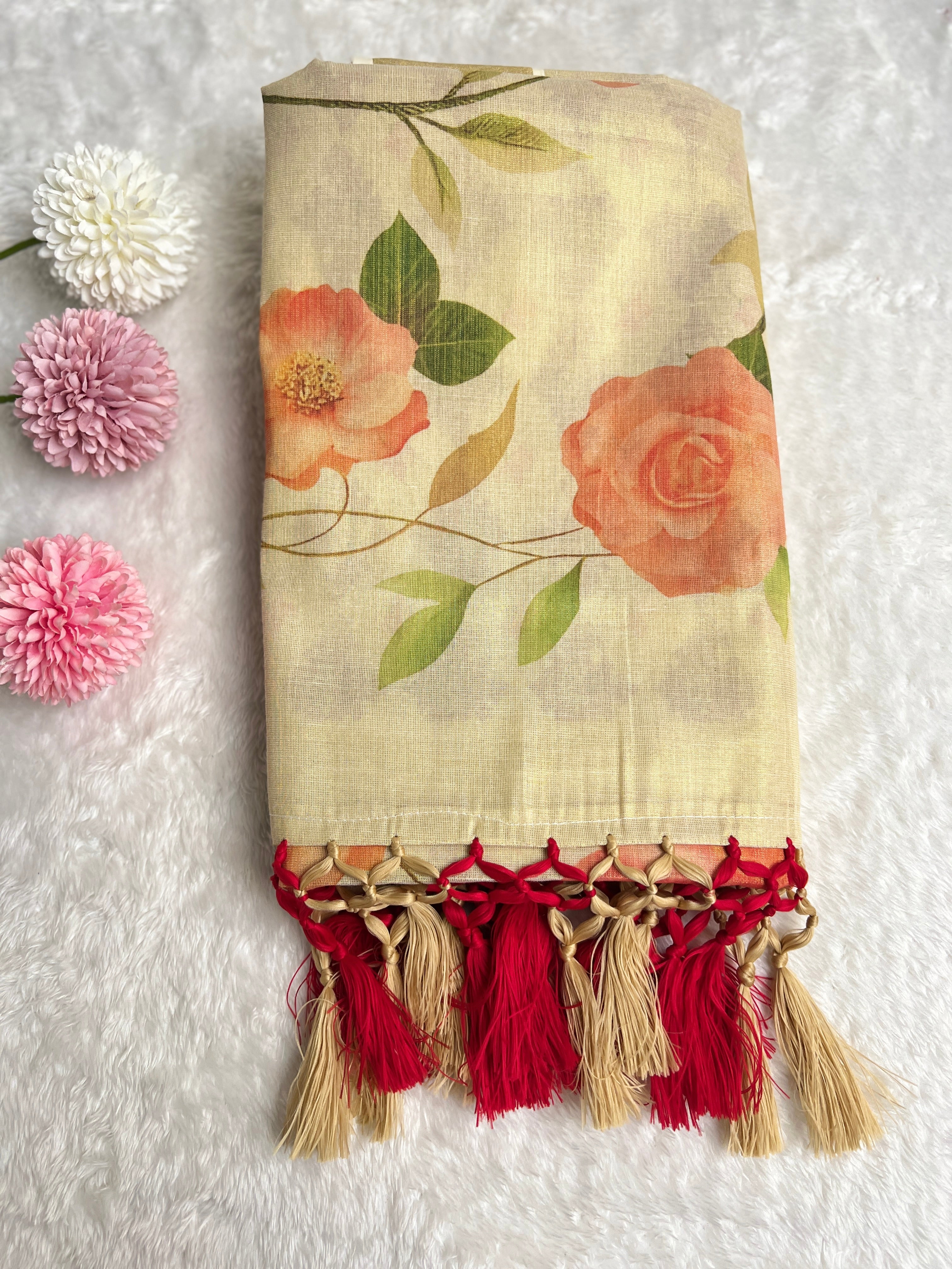 Digital Printed Pattern Tissue Saree | GAT498