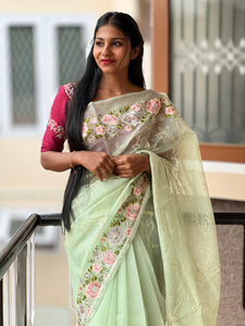 Floral Embroidered Kota Saree | GMS103