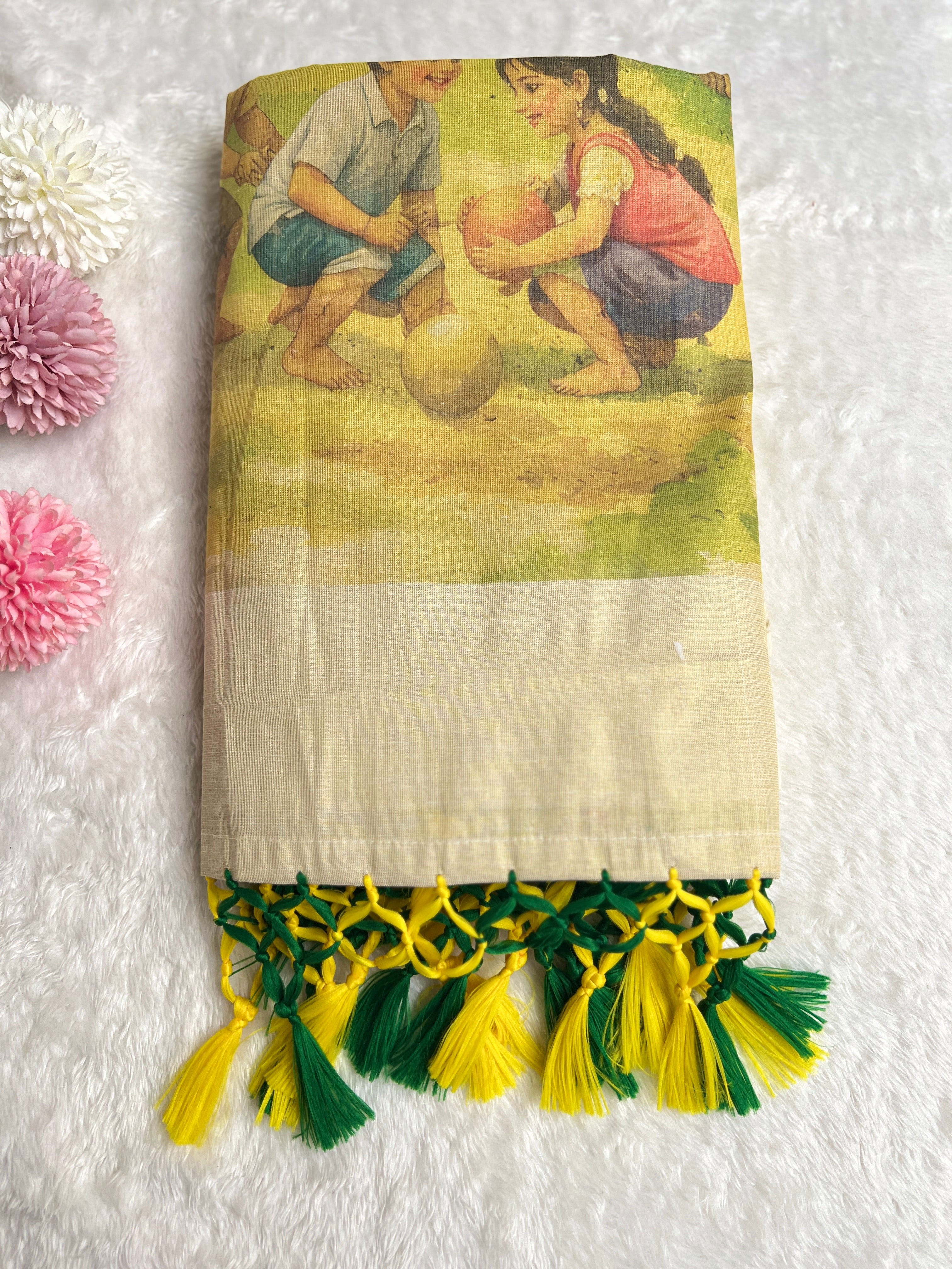 Digital Printed Pattern Tissue Saree | GAT500