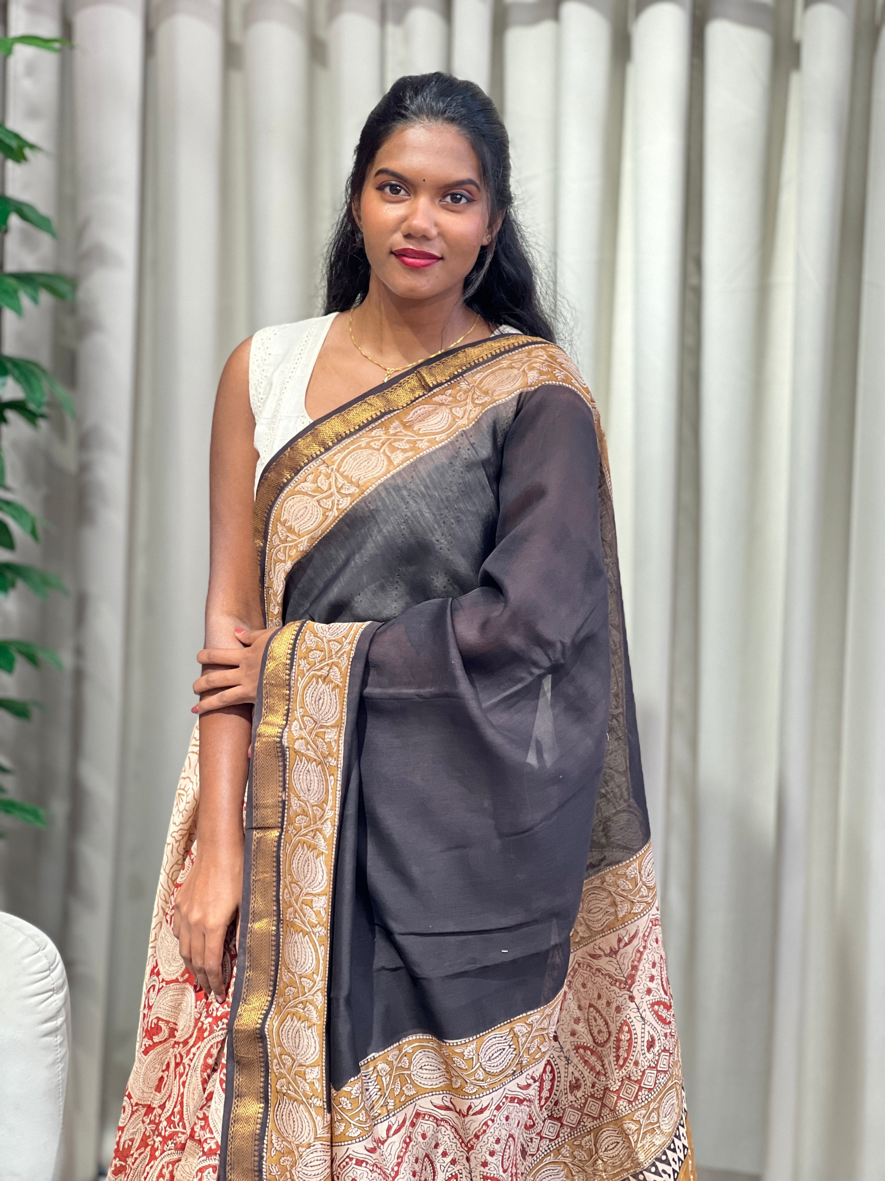 Mangalgiri Border Detailed Chanderi Saree | VFC592