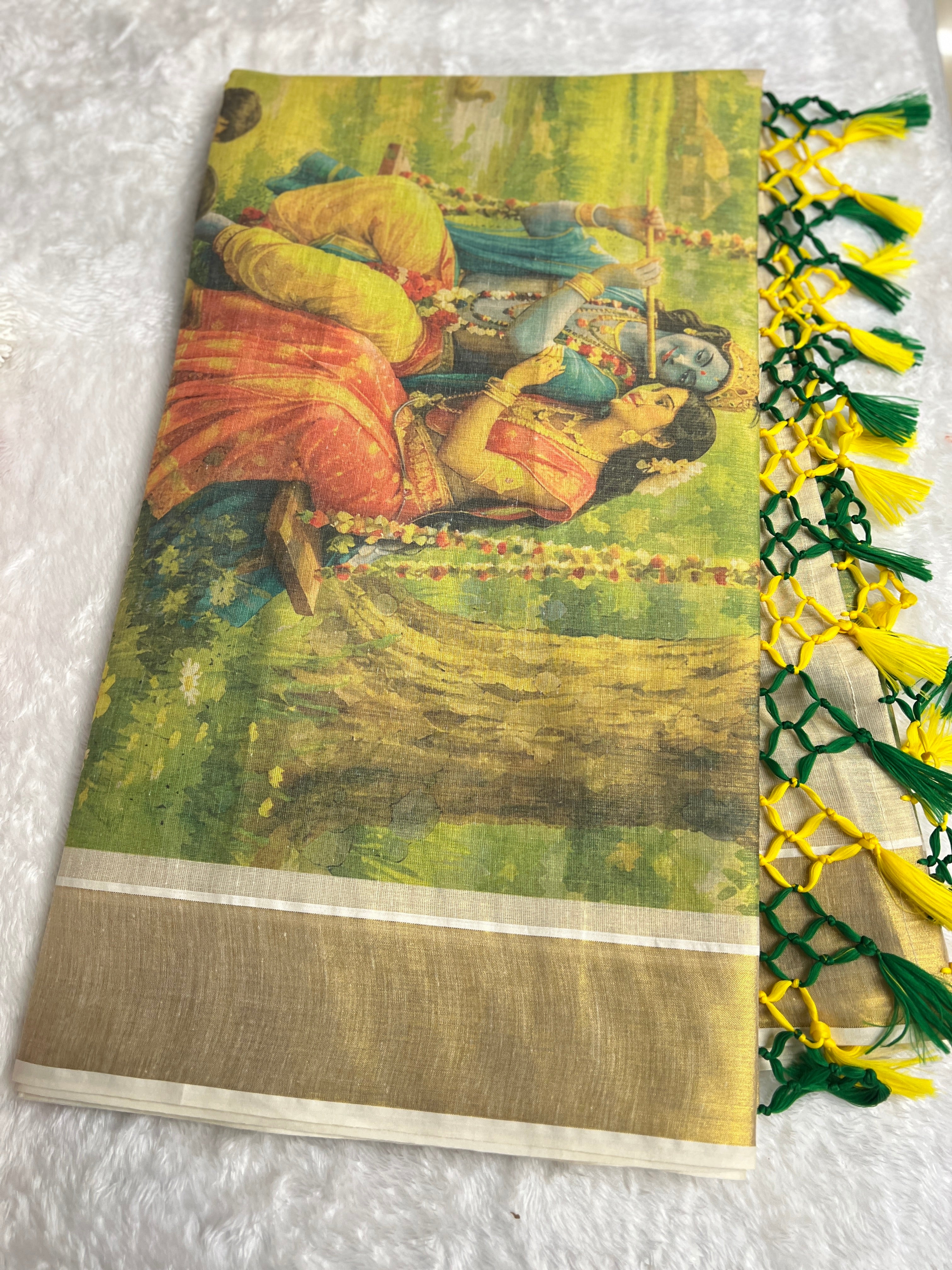 Digital Printed Pattern Tissue Saree | GAT500
