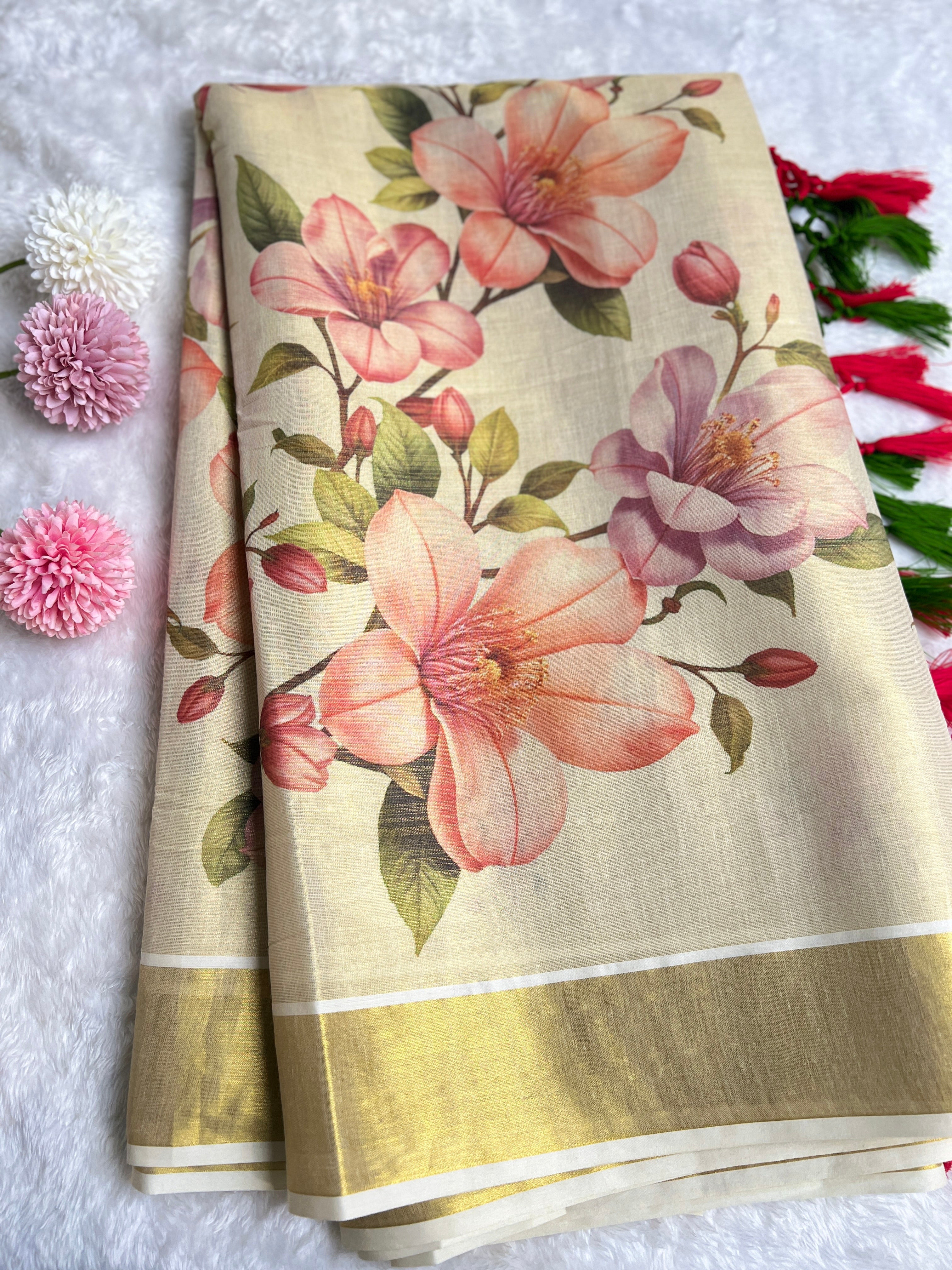 Digital Printed Pattern Tissue Saree | GAT503