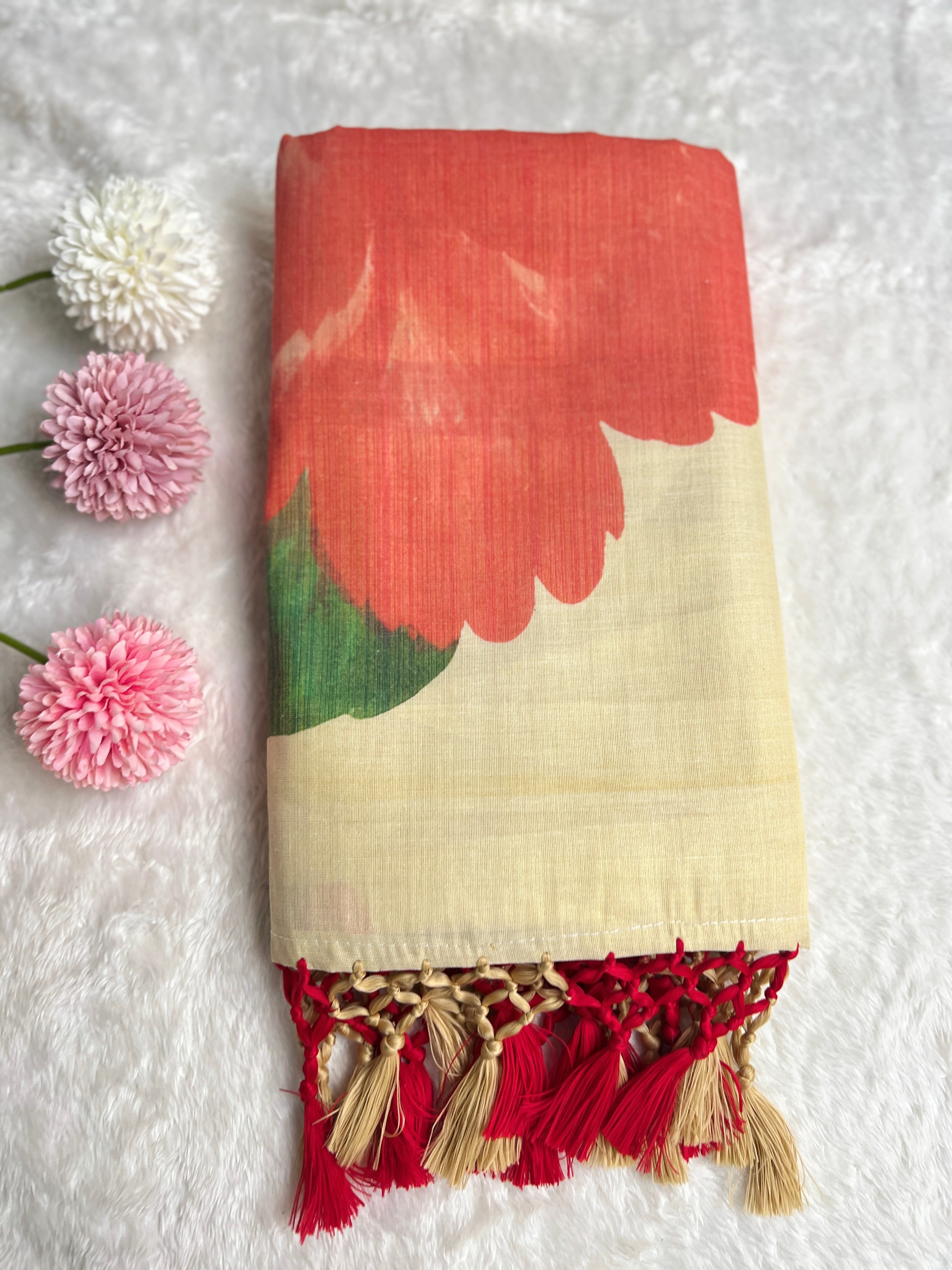 Digital Printed Pattern Tissue Saree | GAT495