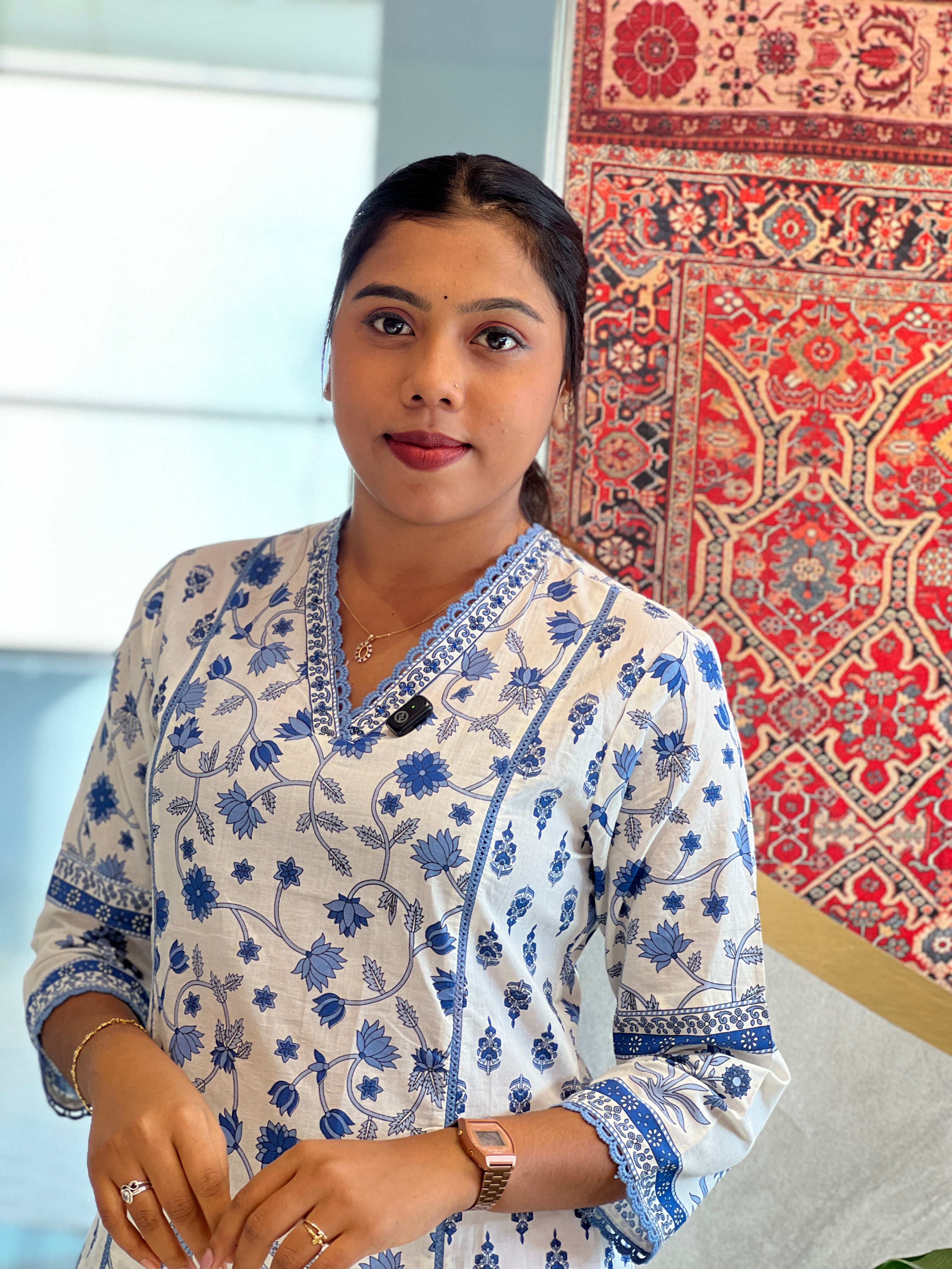 Floral Block Printed Cotton Kurta  | PGI140