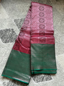 Traditional Floral Patterned Handloom Kanchipuram Saree | SME199