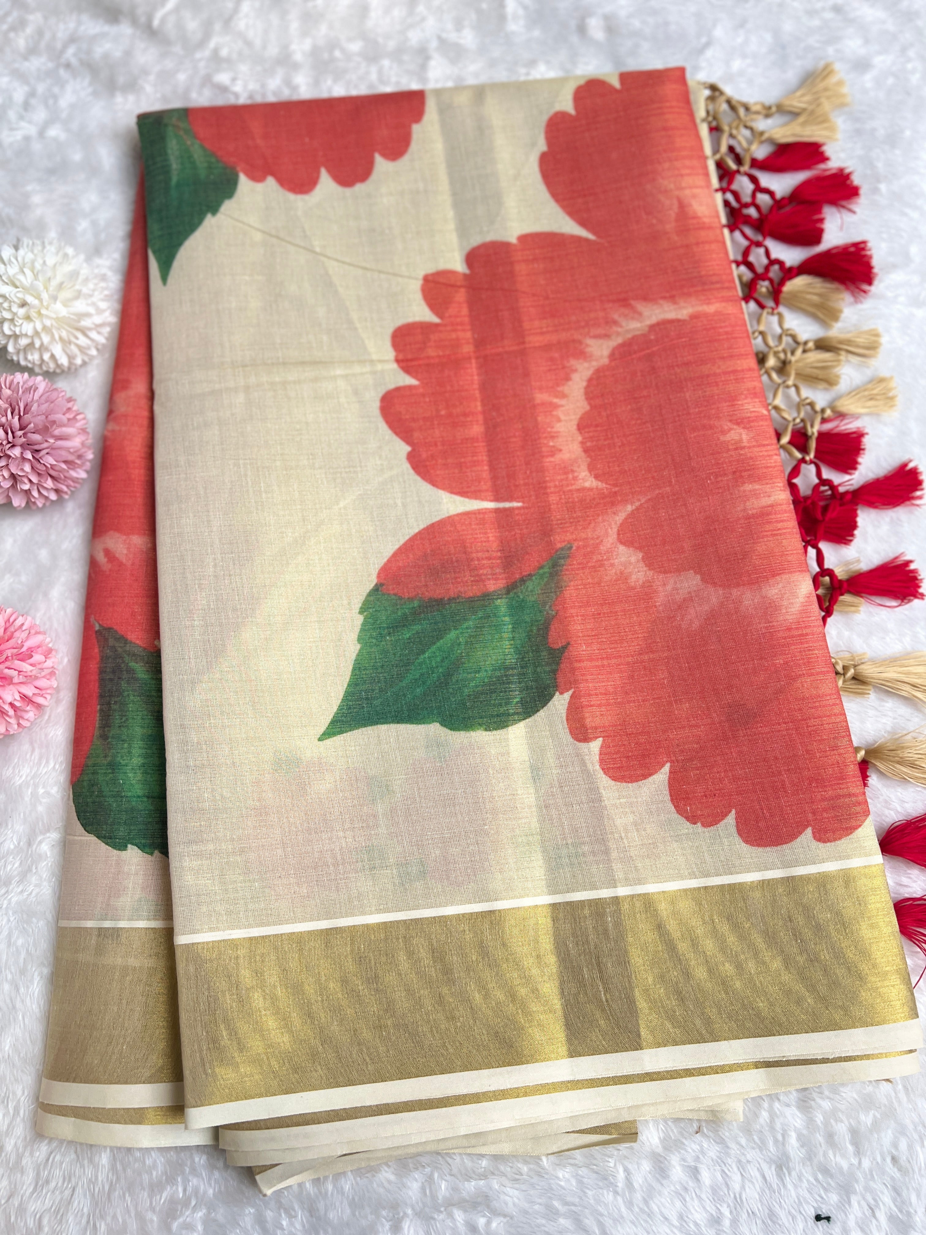 Digital Printed Pattern Tissue Saree | GAT495