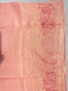 Machine Embroidery Detailed Viscose Organza Saree | SUN495