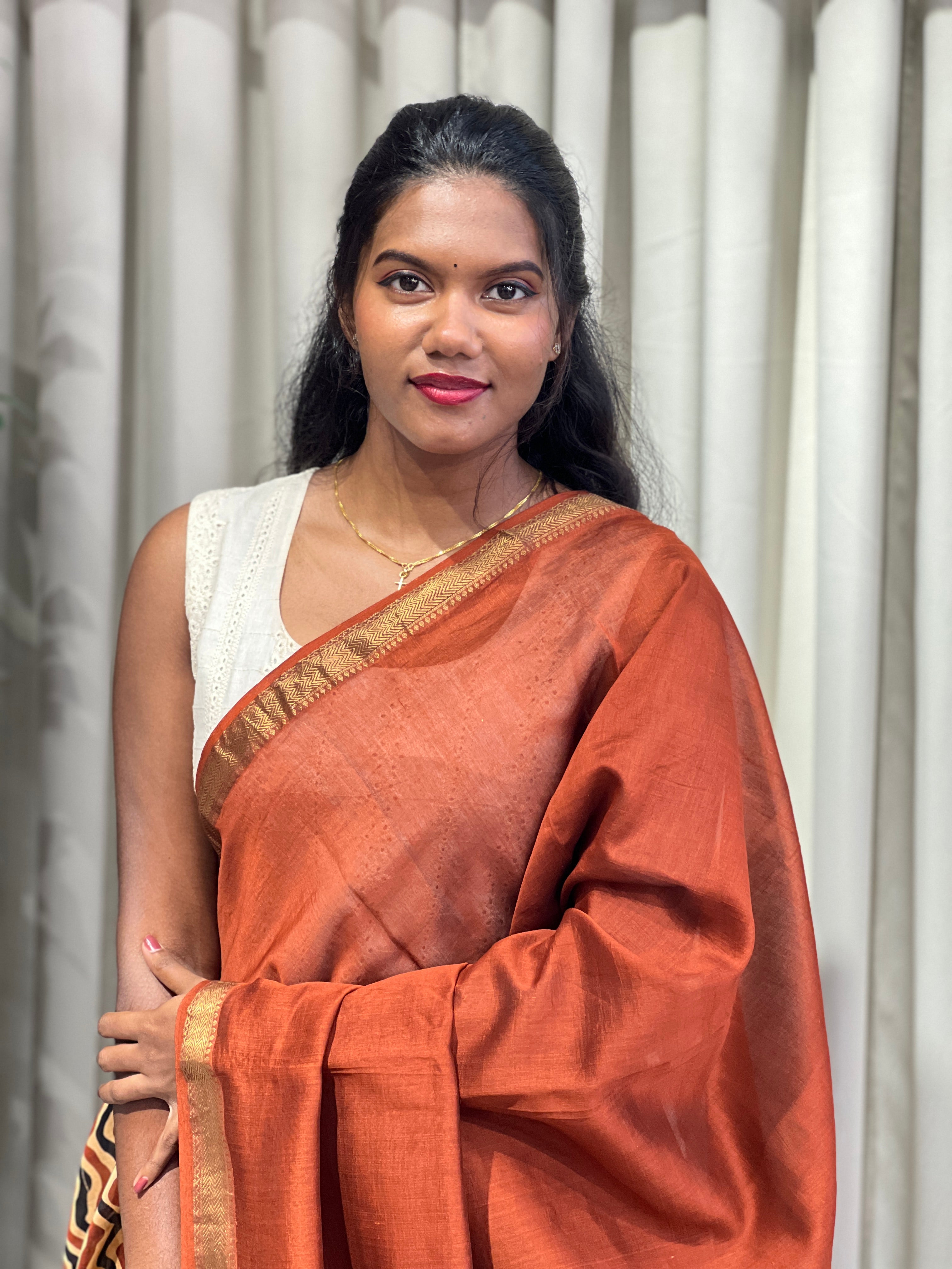 Mangalgiri Border Detailed Chanderi Saree | VFC593