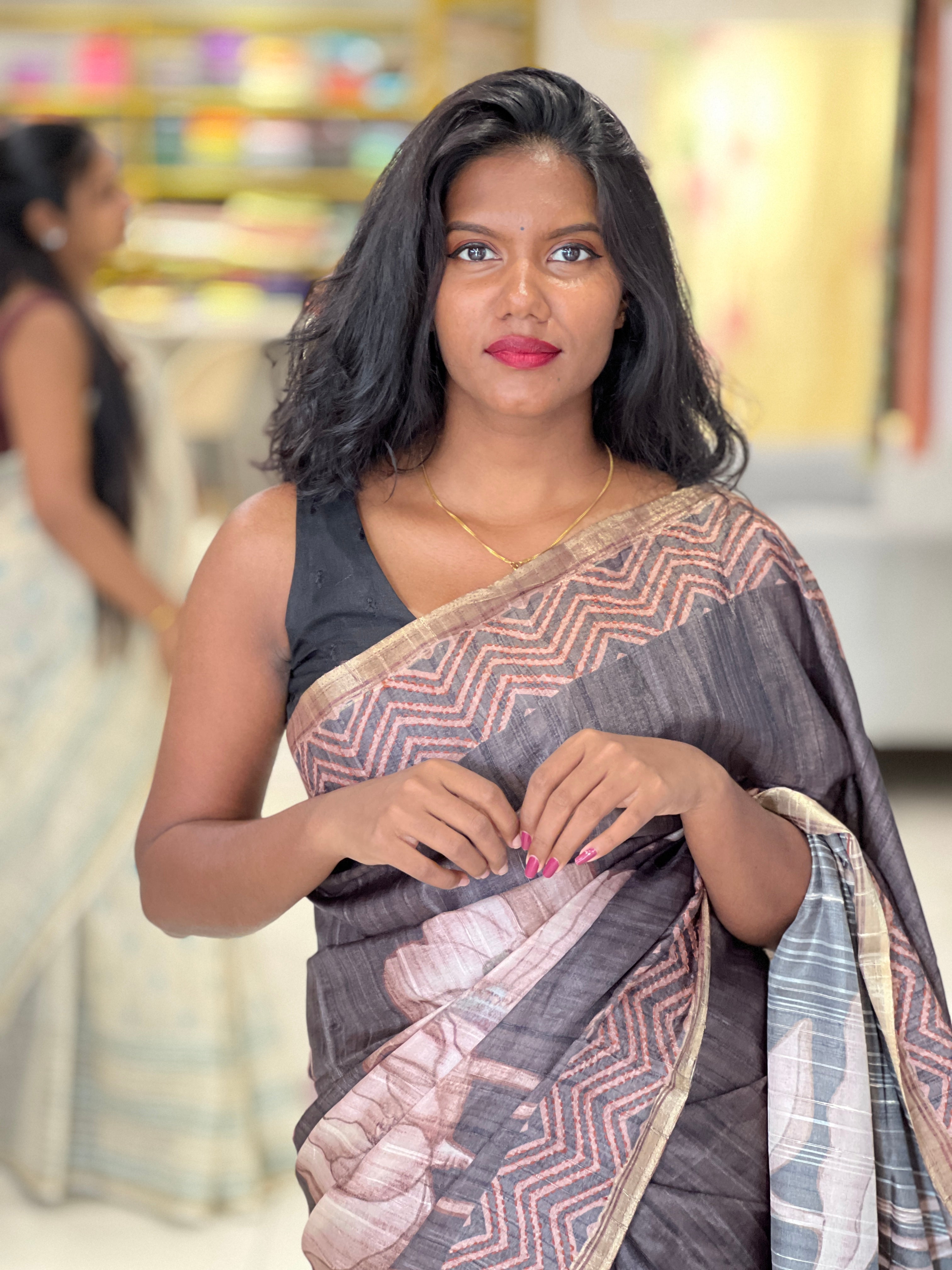 Floral Printed Semi Tussar Saree | SSN293