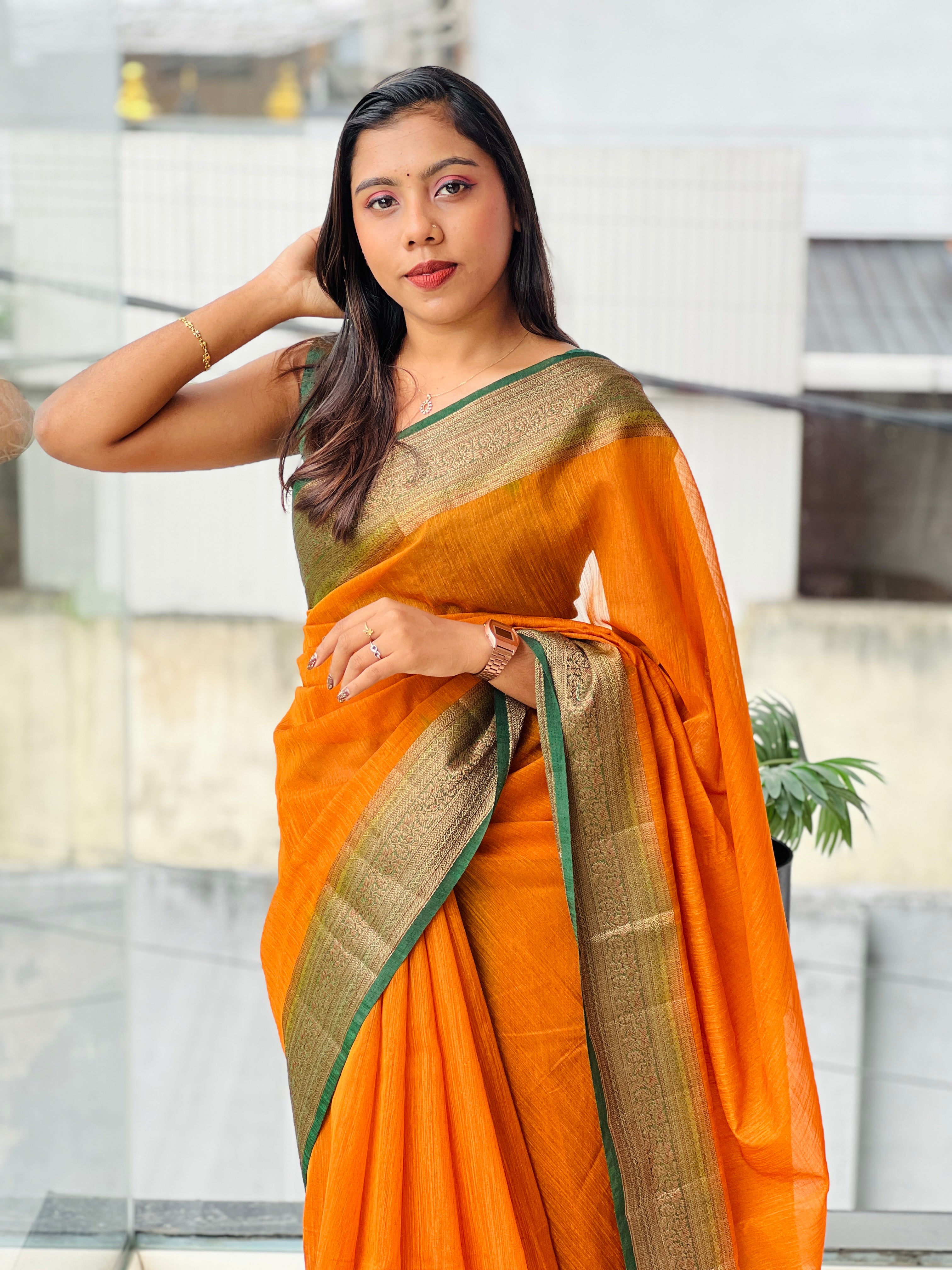 Zari & Thread Woven Cotton Silk Saree | YNG1073