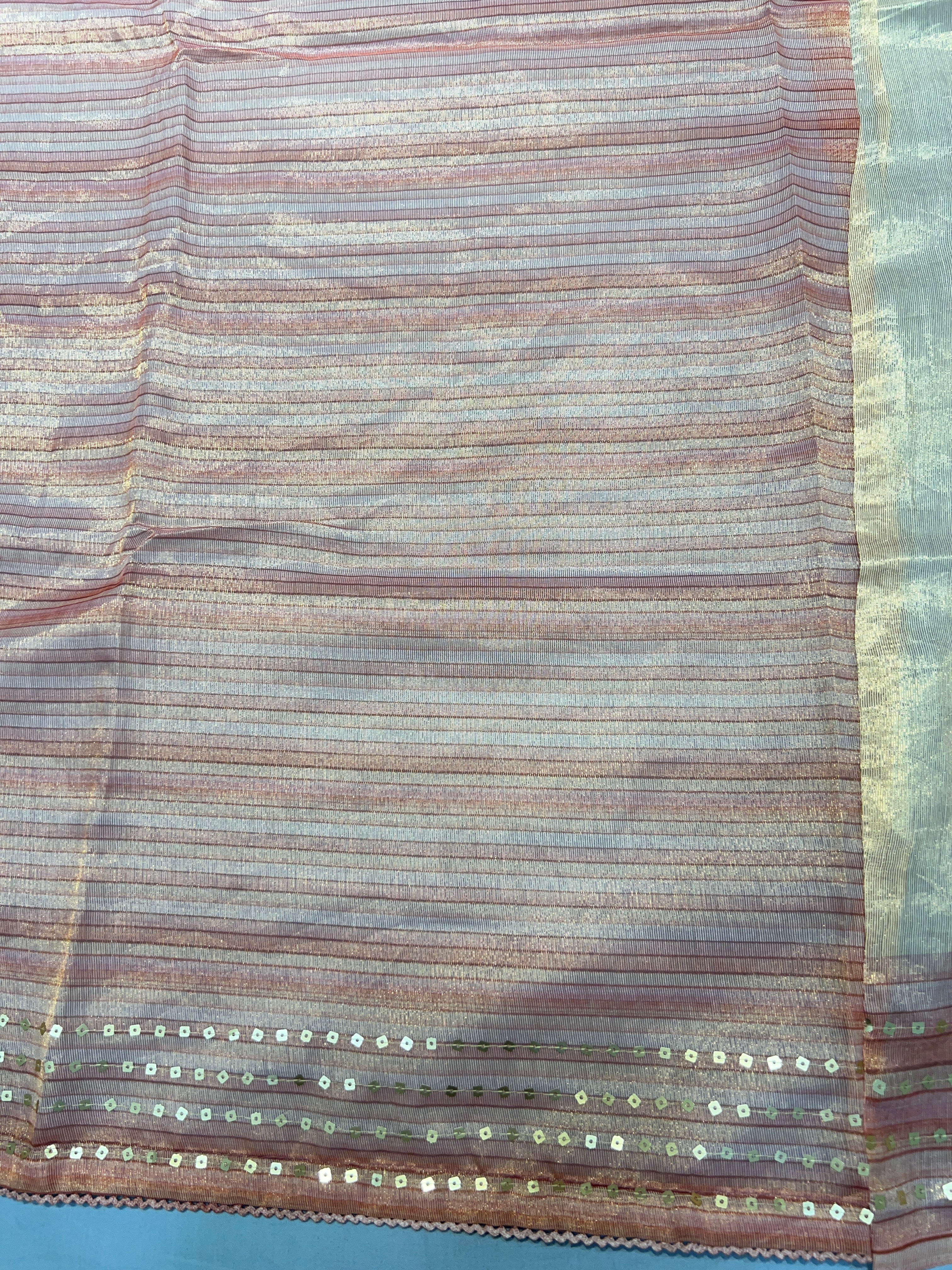 Machine Embroidery Detailed Viscose Organza Saree | SUN574