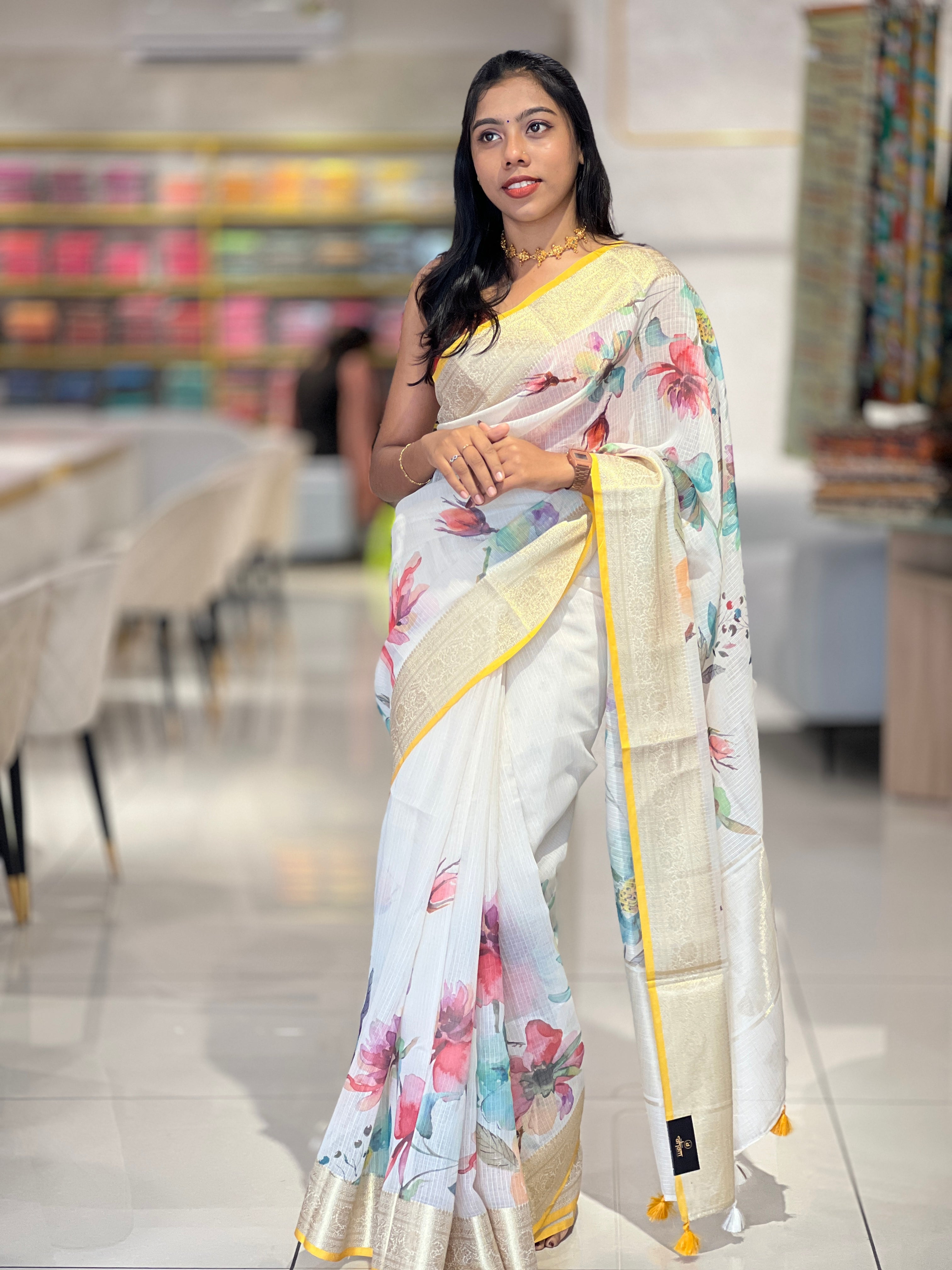 Floral Digital Printed Silky Kota Saree | MR132