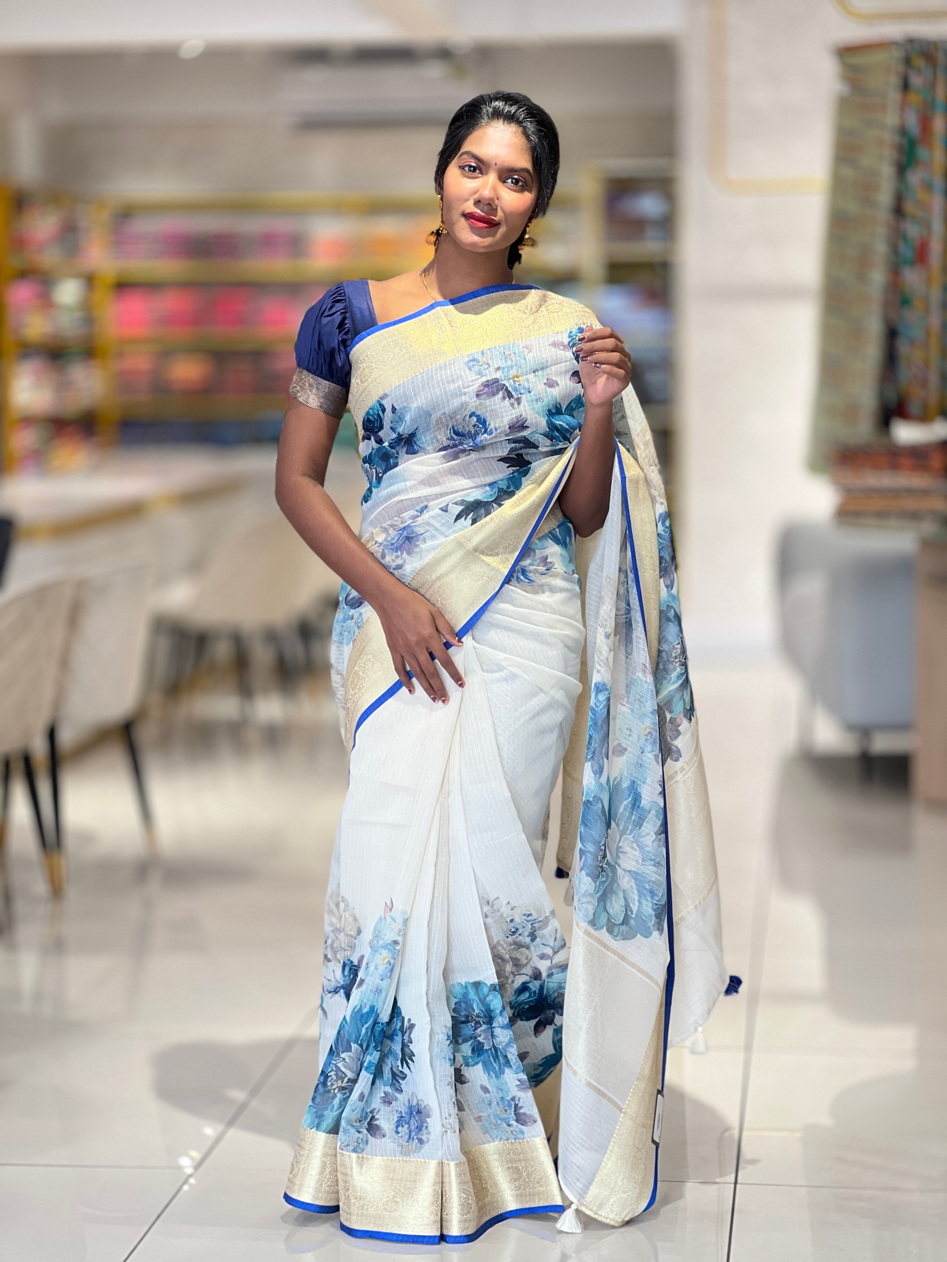 Floral Digital Printed Silky Kota Saree | MR129