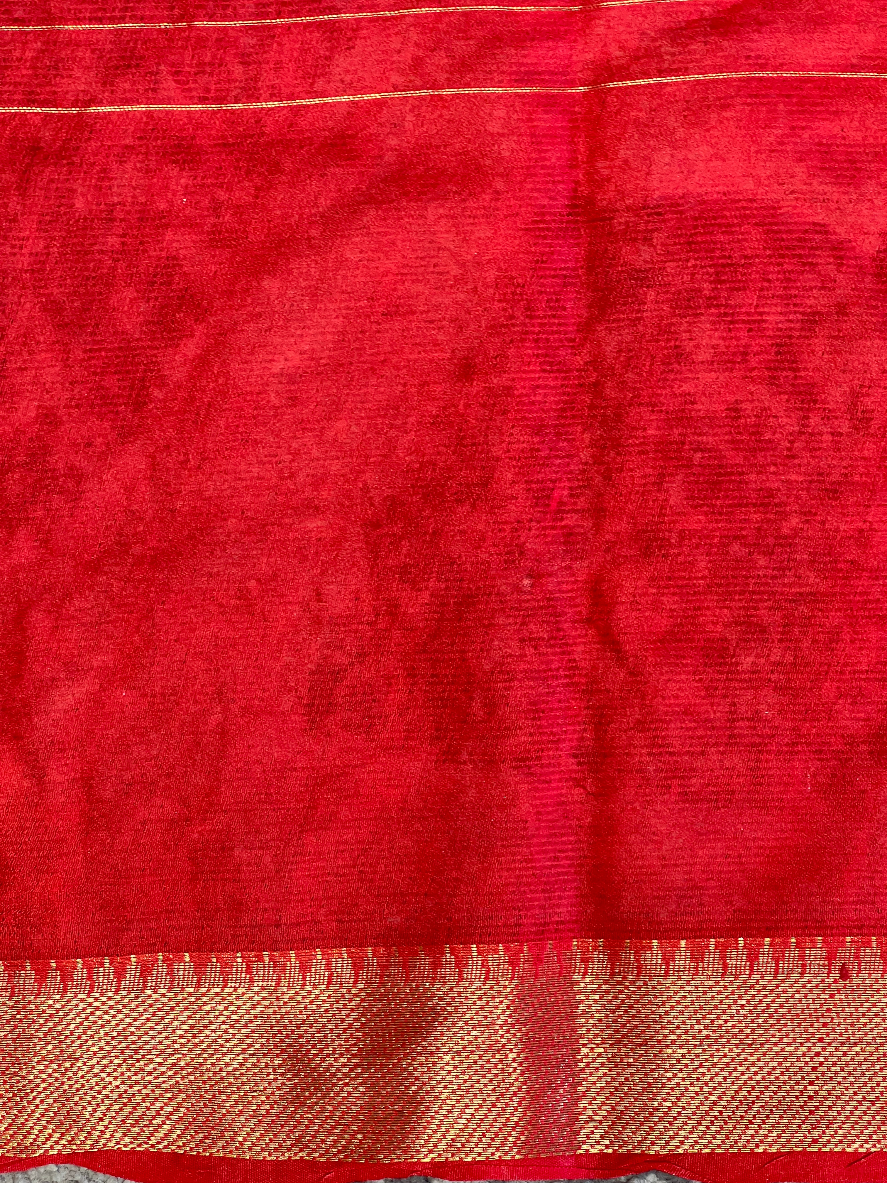 Floral Embroidery Bhagalpuri Linen Saree | NHH388