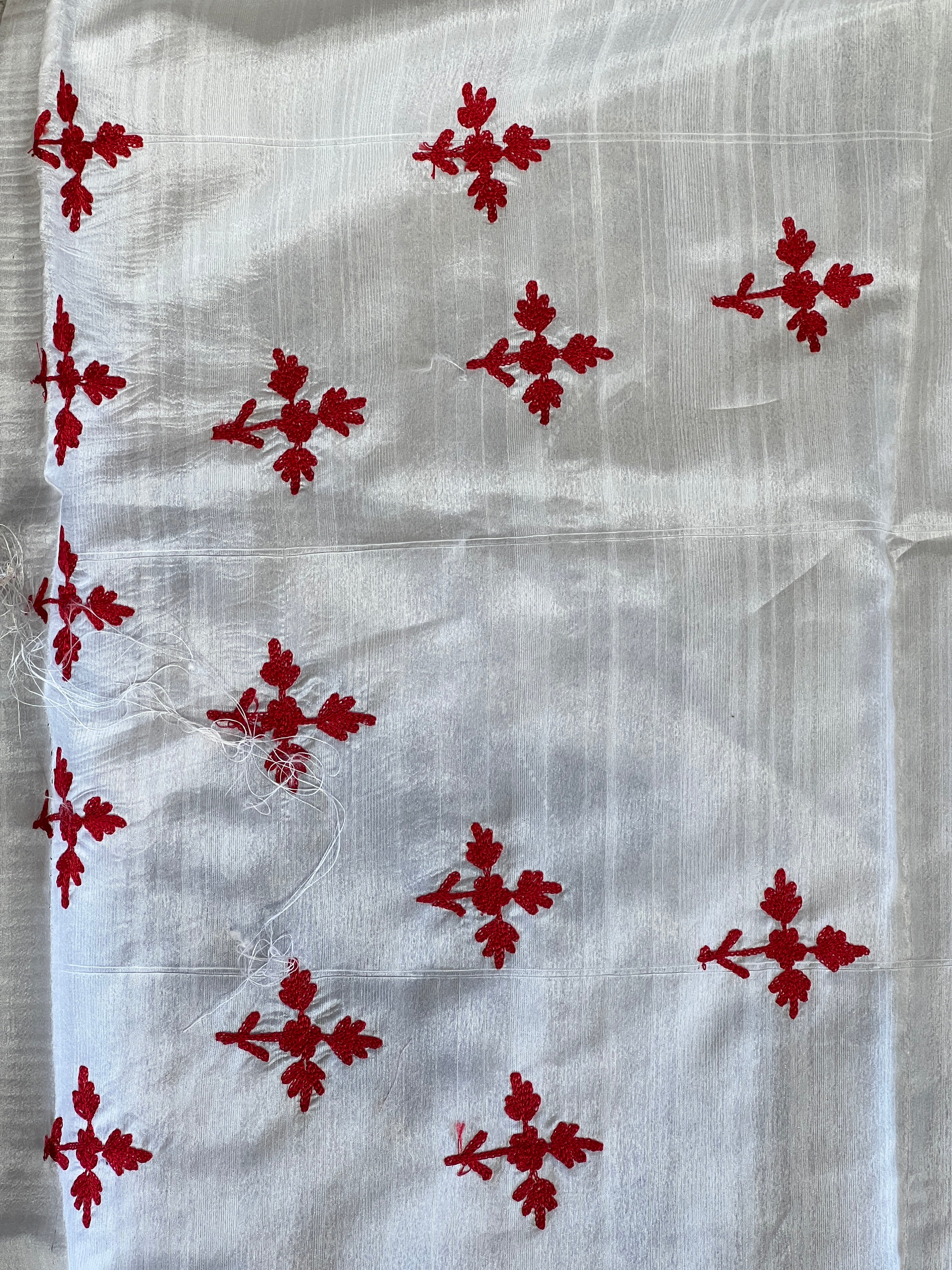 Machine Embroidered Semi Tussar Saree | BLD873