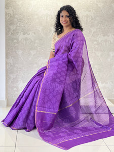 Block Printed Chanderi Saree | JKL344