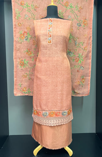 Printed Pattern Tissue Linen Salwar Set | KSD194