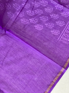 Block Printed Chanderi Saree | JKL344