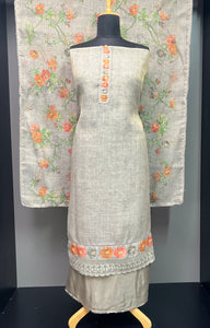Printed Pattern Tissue Linen Salwar Set | KSD193