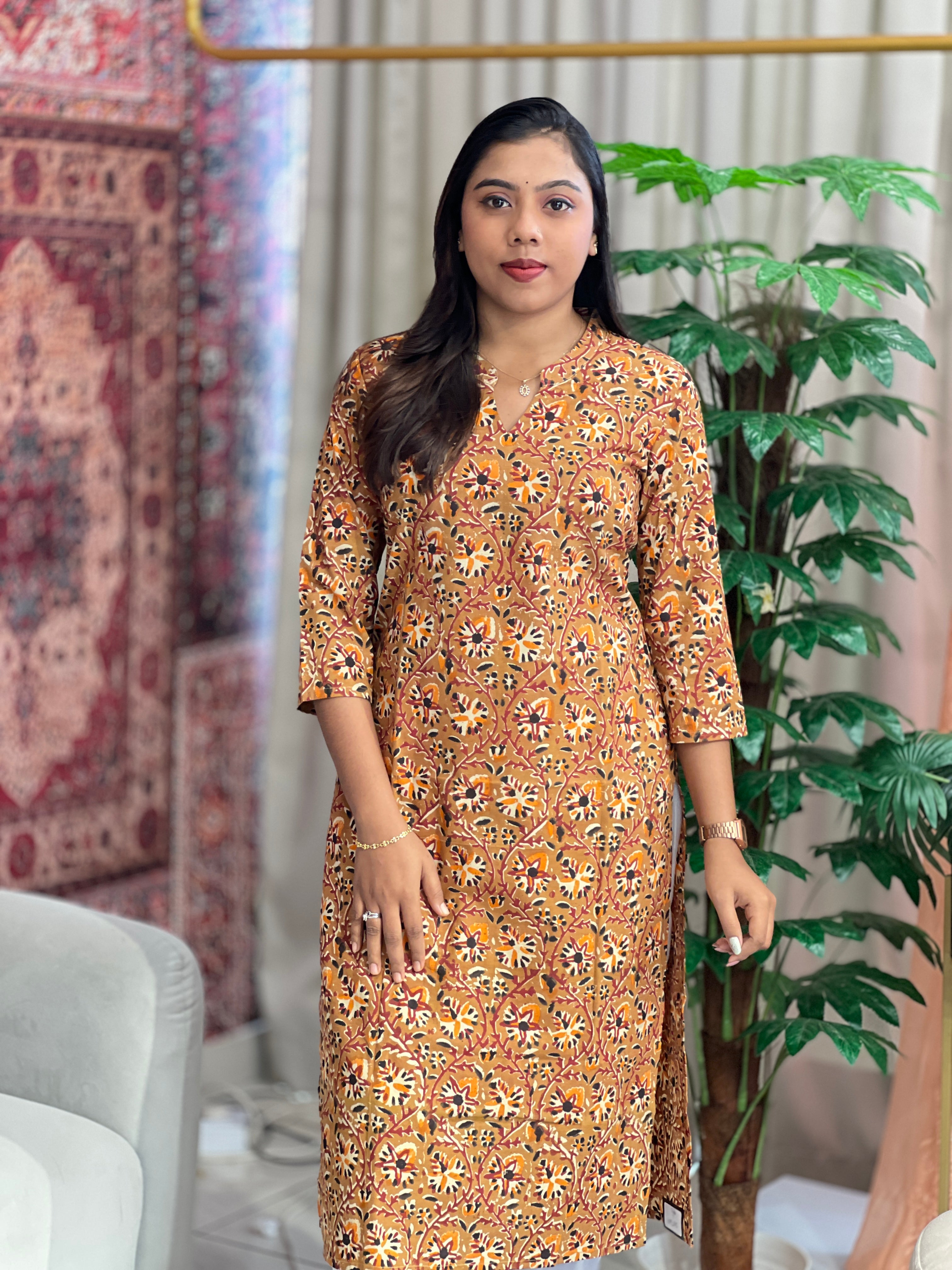 Printed Pattern Cotton Kurta | DNT659