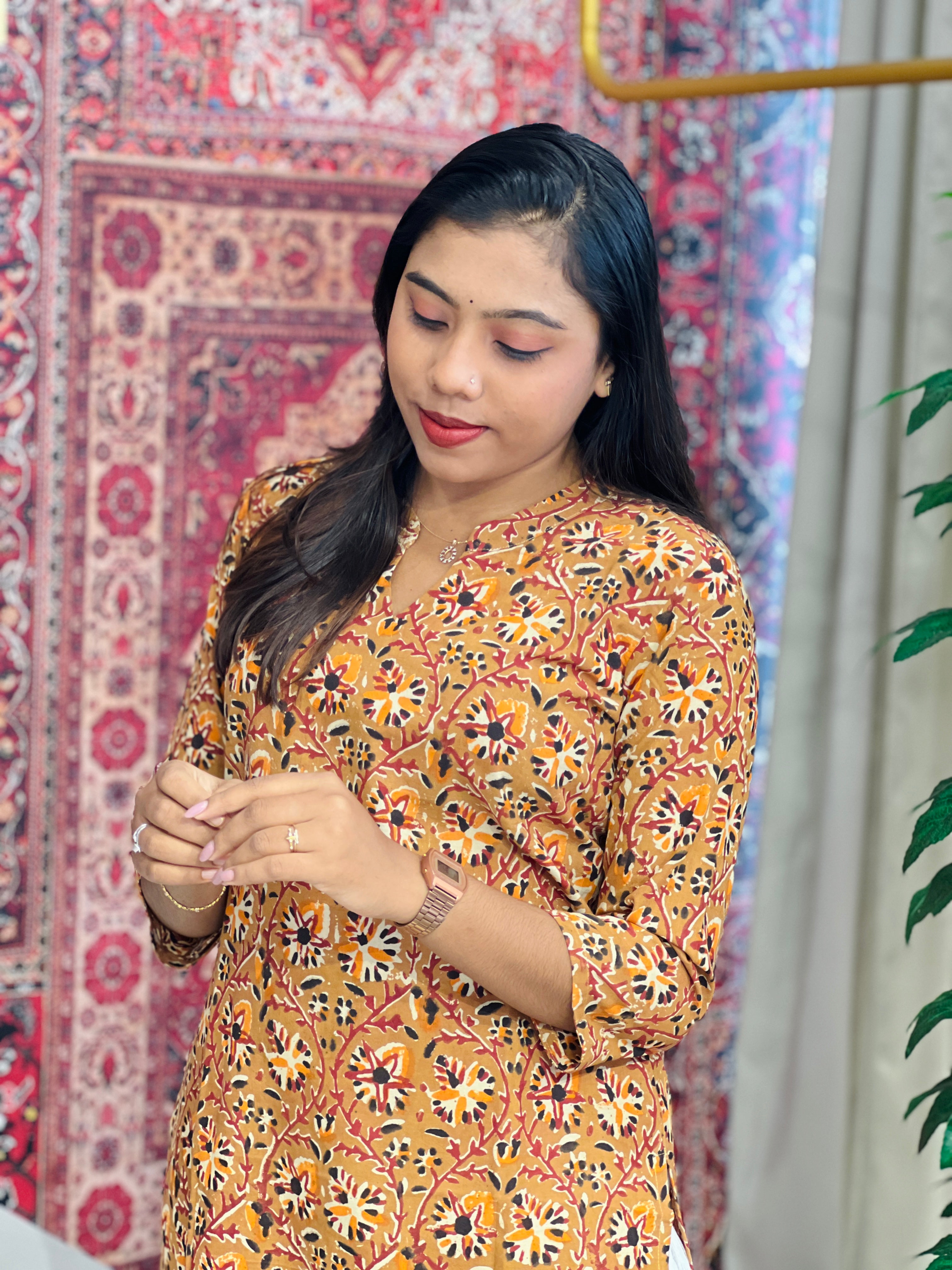 Printed Pattern Cotton Kurta | DNT659