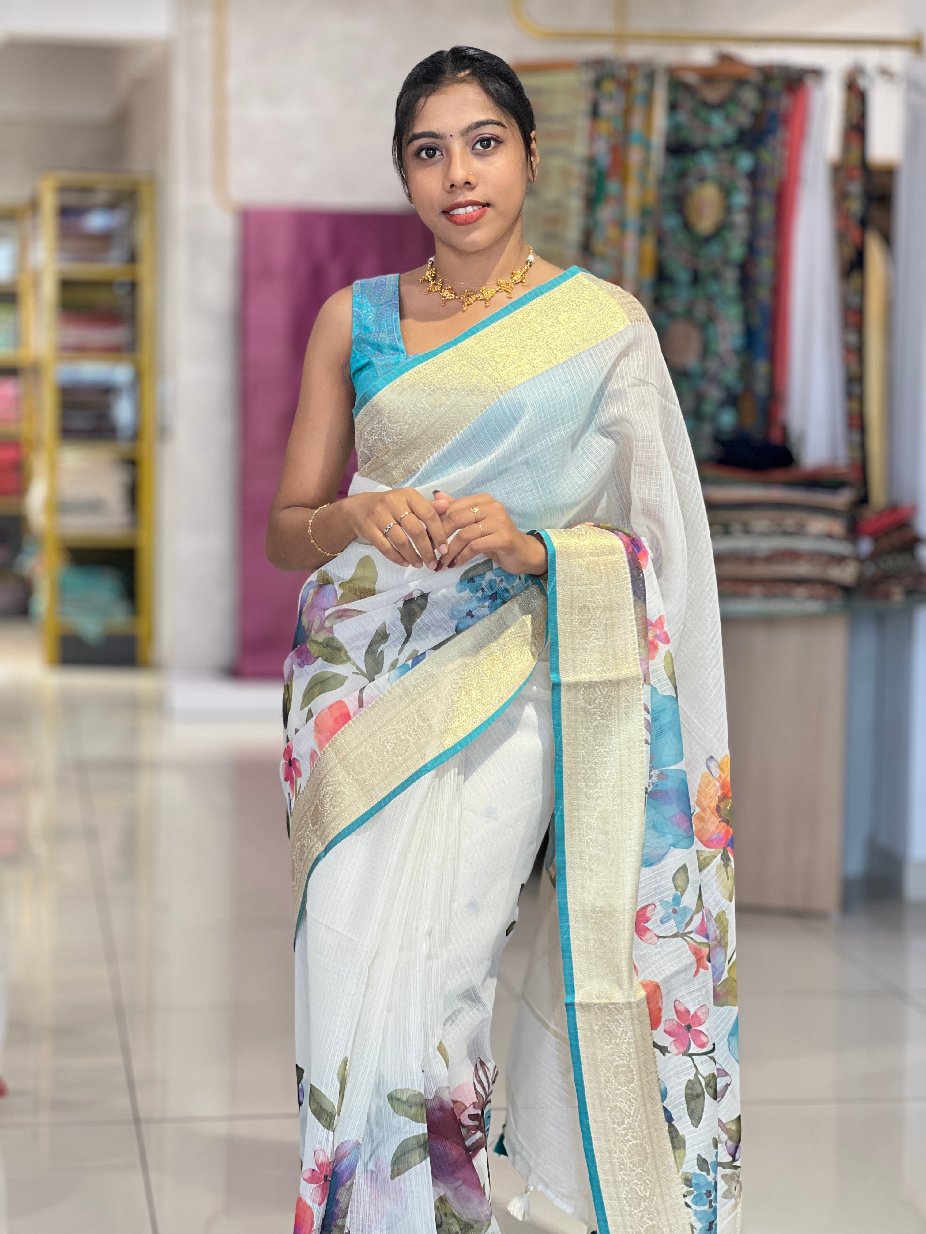 Floral Digital Printed Silky Kota Saree | MR131