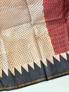 Block Printed Chanderi Saree | JKL339