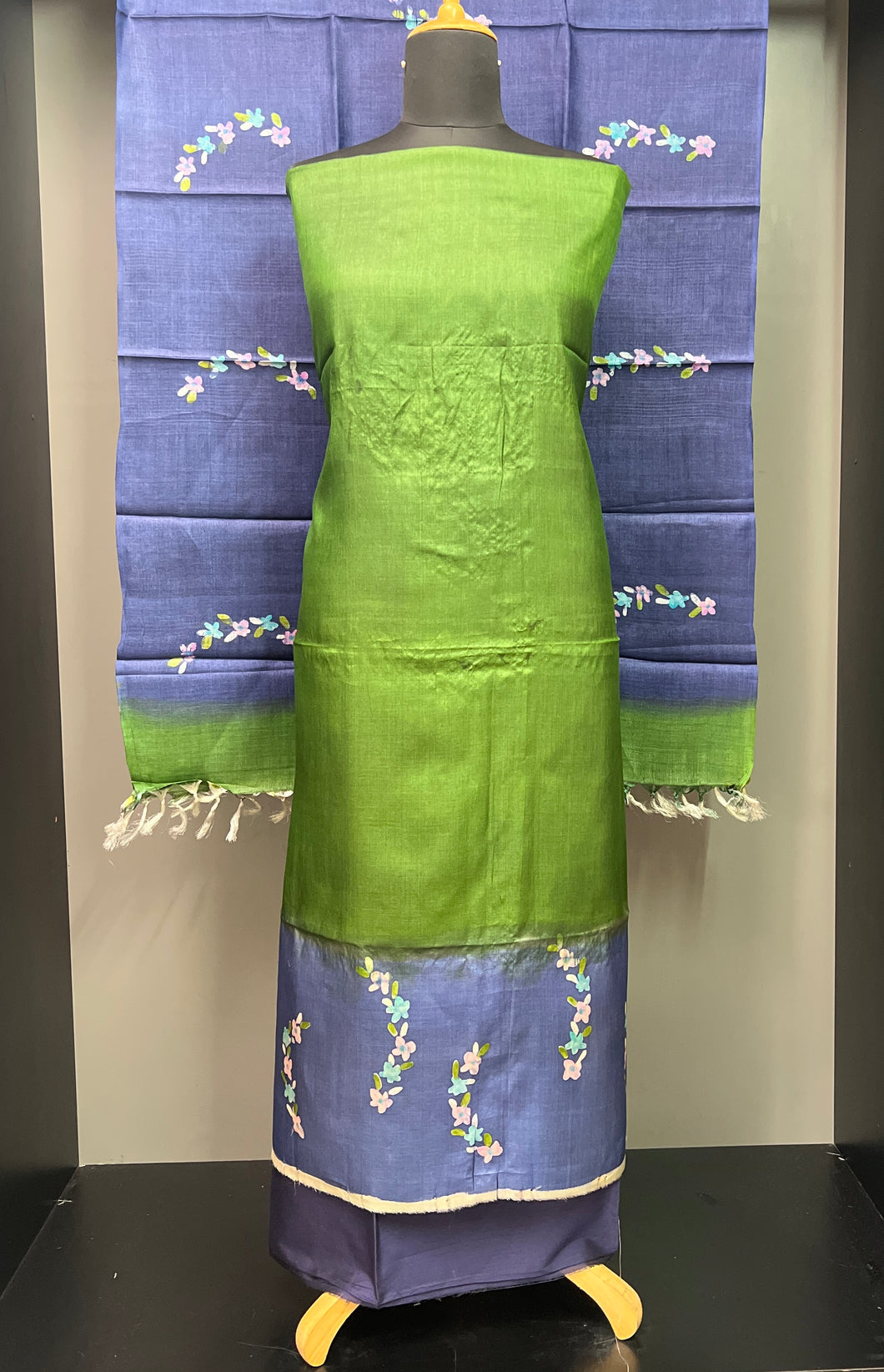Floral Printed Tussar Salwar Set | HS770