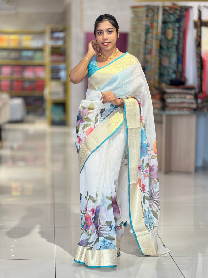 Floral Digital Printed Silky Kota Saree | MR131