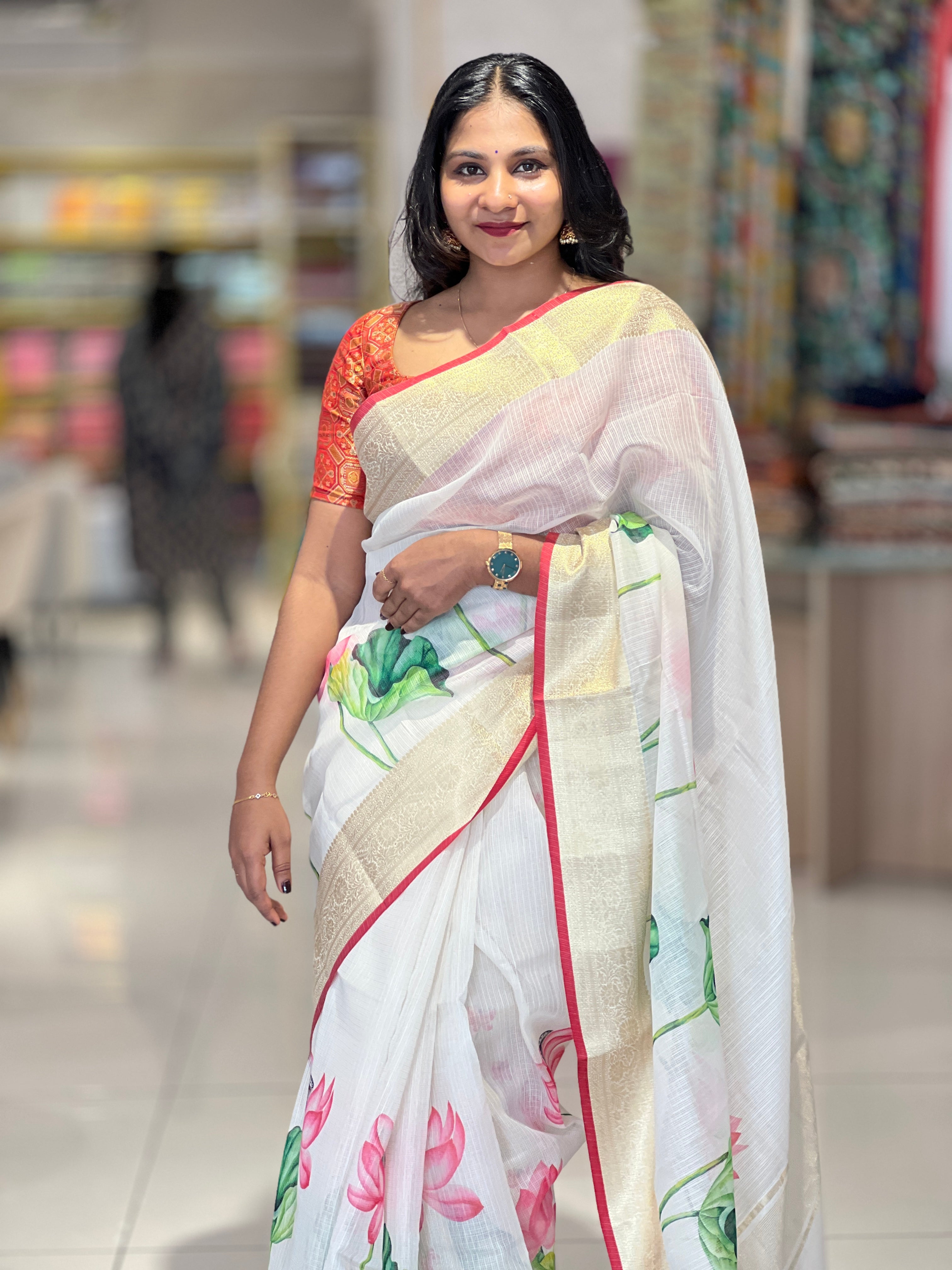 Floral Digital Printed Silky Kota Saree | MR128