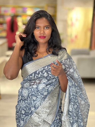 Embroidery Detailed Organza Saree | NN411