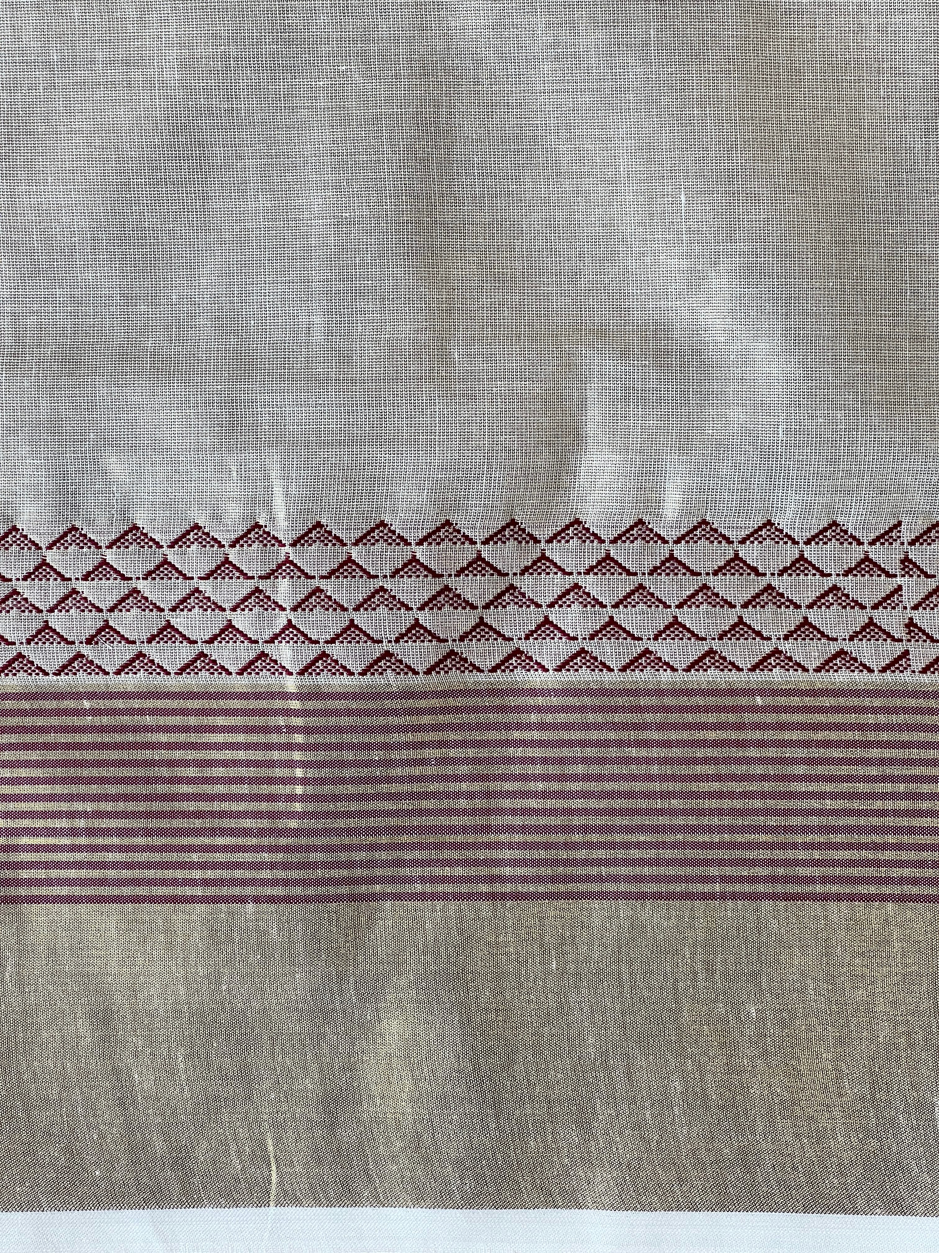 Geometric Pattern Kerala Cotton Saree | RLF114