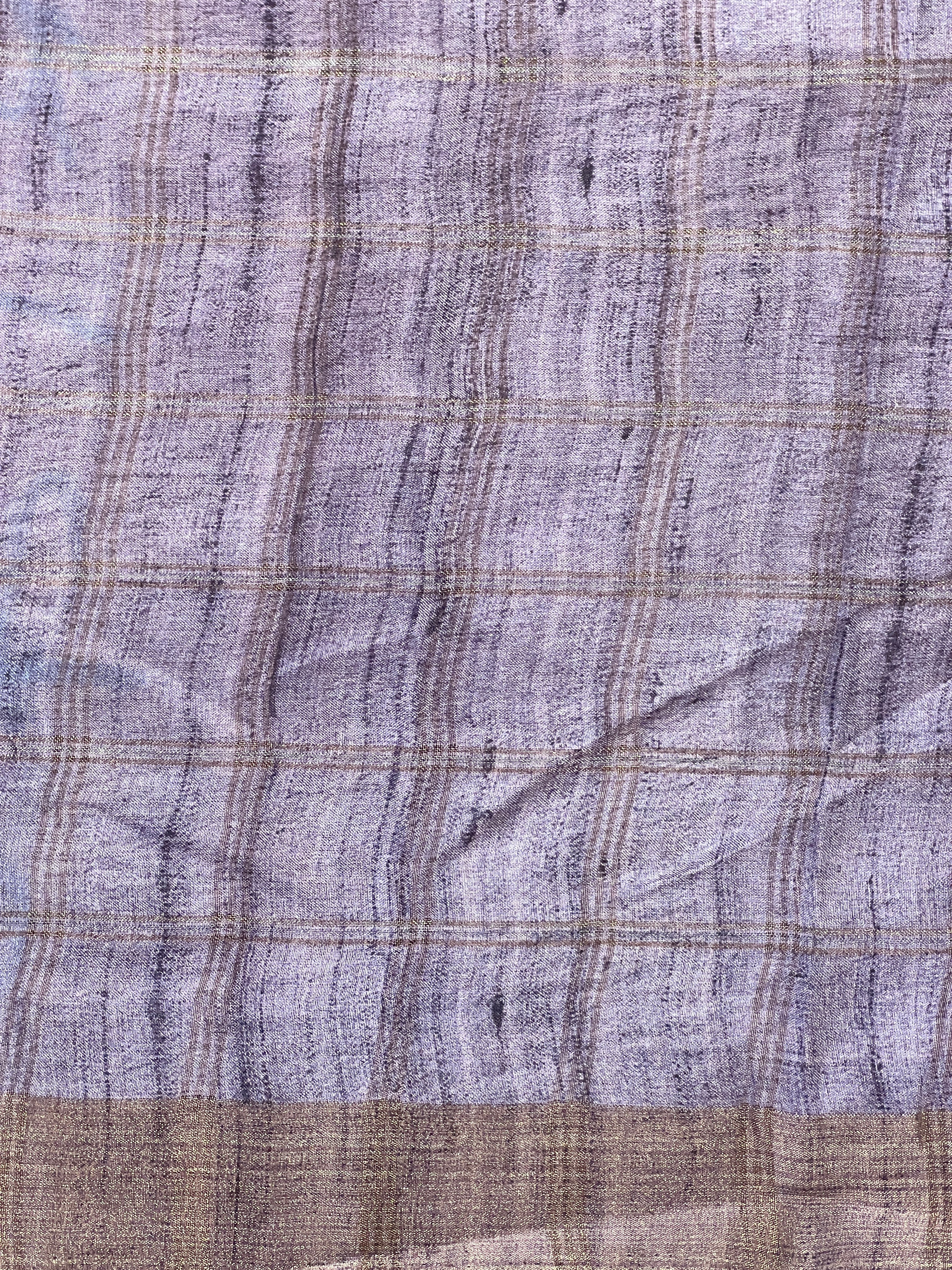 Temple Border Detailed Tussar Finish Saree | SSN405