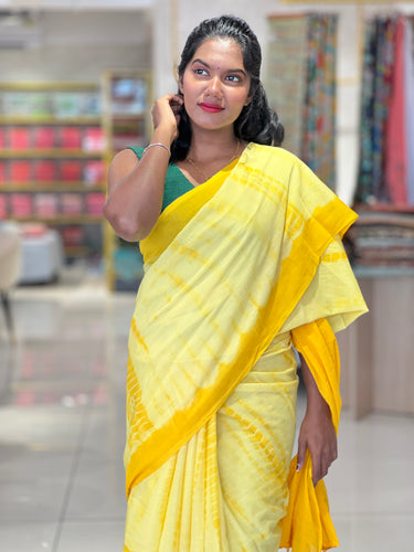 Shibori Tie & Dye Pattern Mul Cotton Saree | RP707