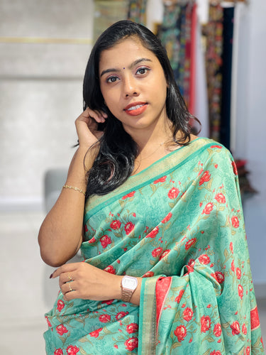 Floral Printed Pattern Chanderi Saree | LP168