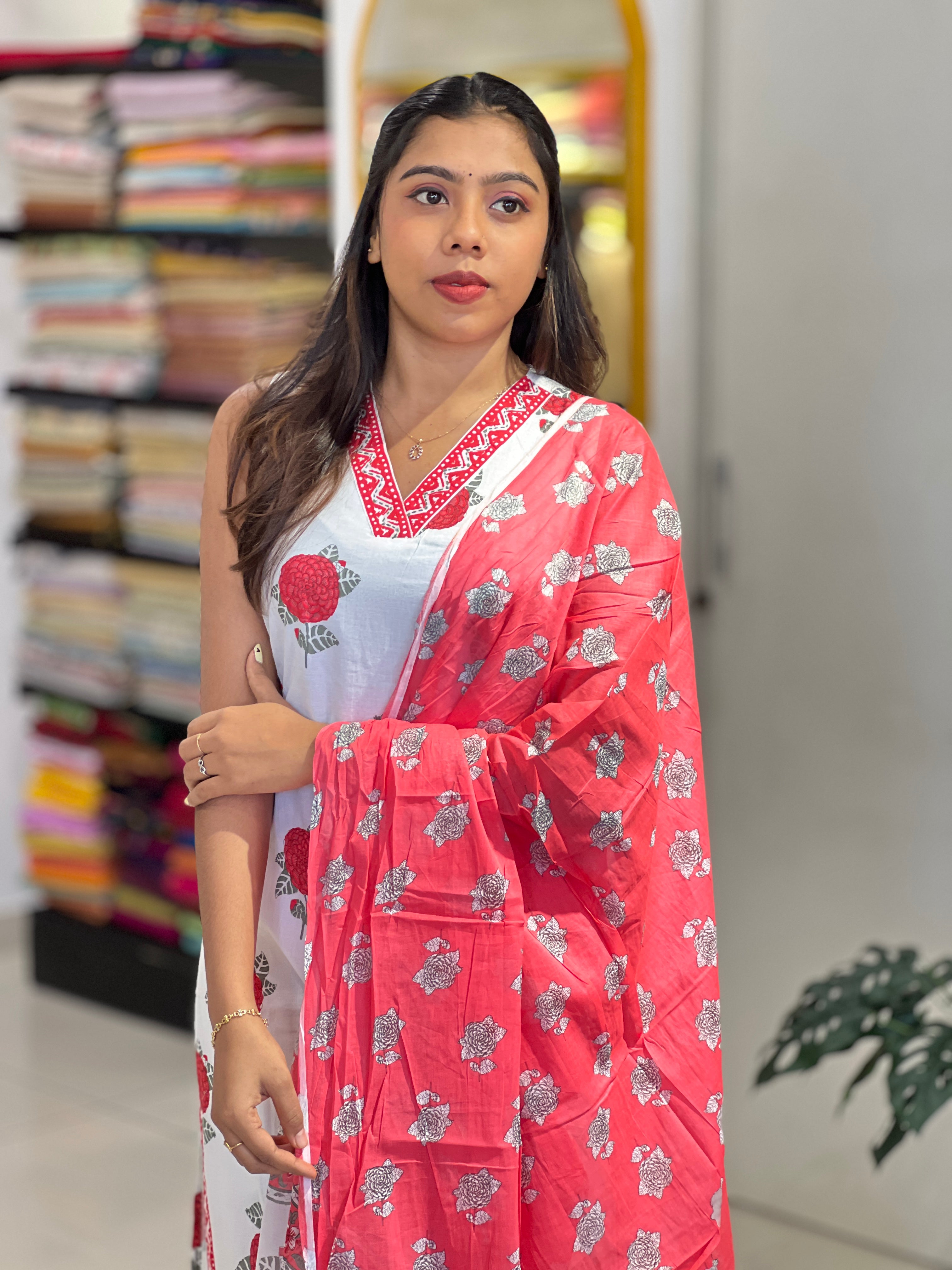 Floral Printed Cotton Kurta Set | PGI332