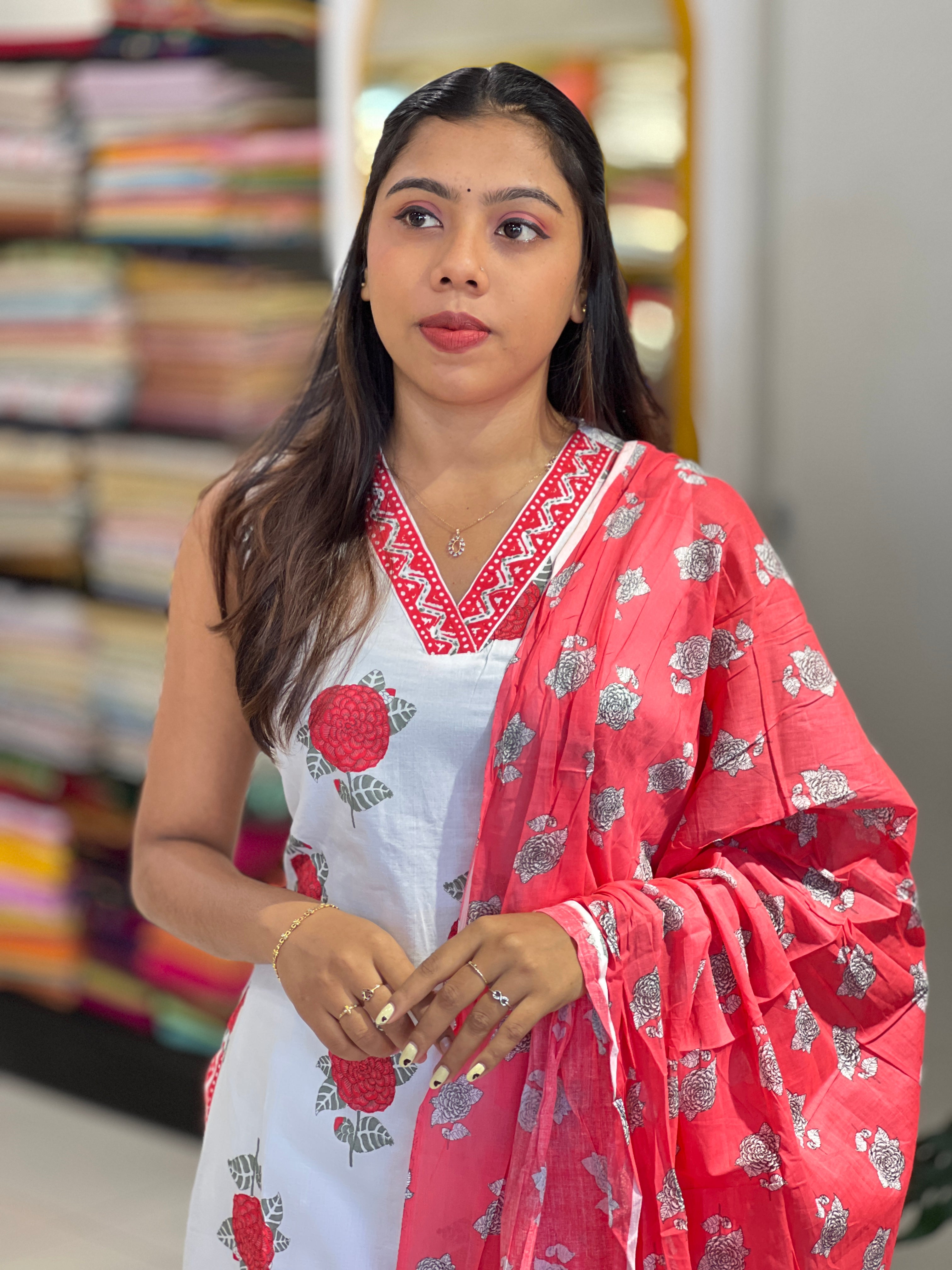 Floral Printed Cotton Kurta Set | PGI332