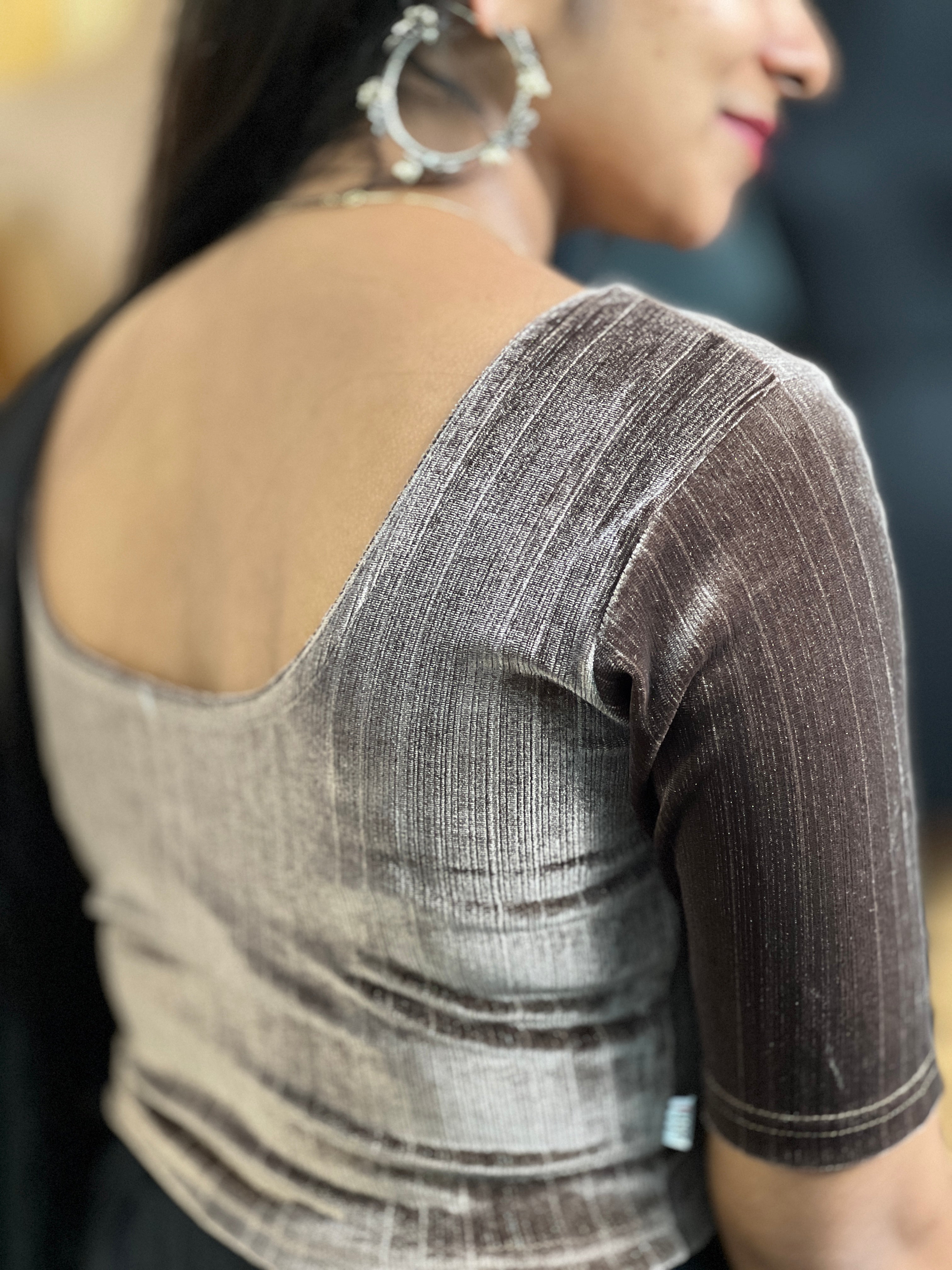 Lurex Zari Detailed Velvet Stitched Blouse | ALA108