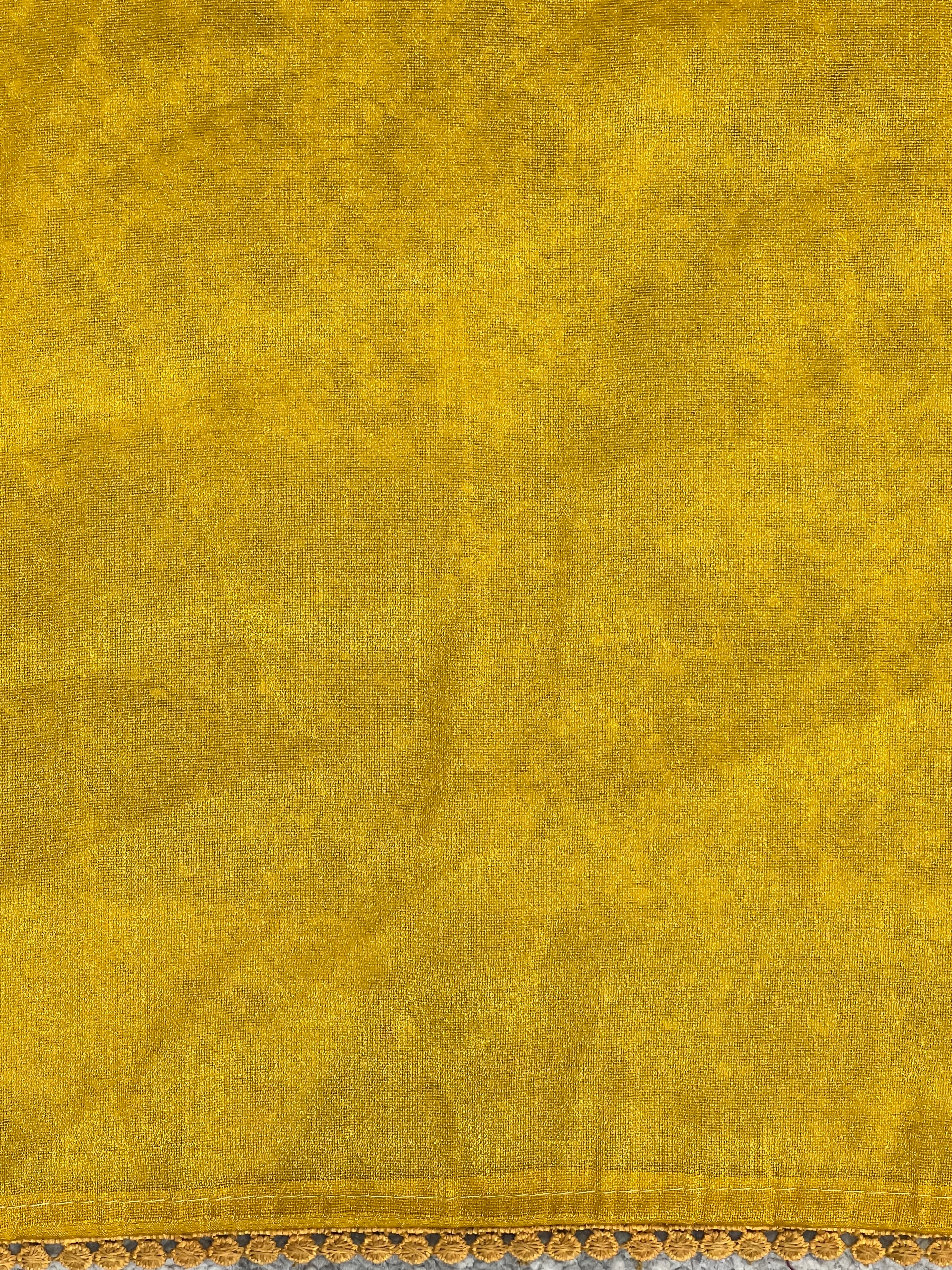 Floral Cross Stitch Embroidered Viscose Organza Saree | BLD1969