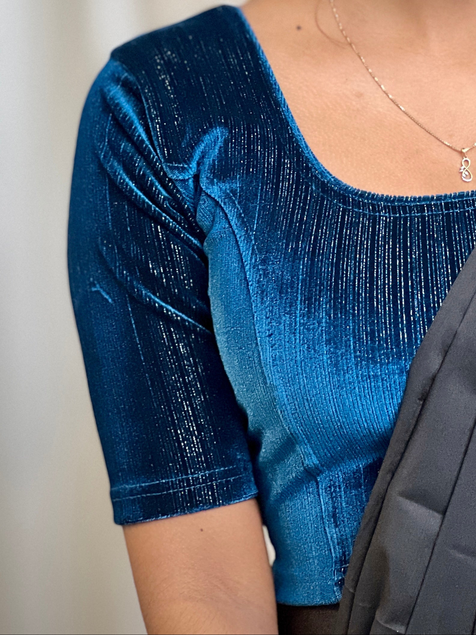 Lurex Zari Detailed Velvet Stitched Blouse | ALA106