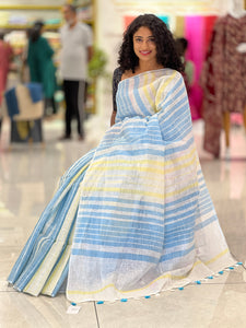 Stripe Patterned Linen Saree | DLS227