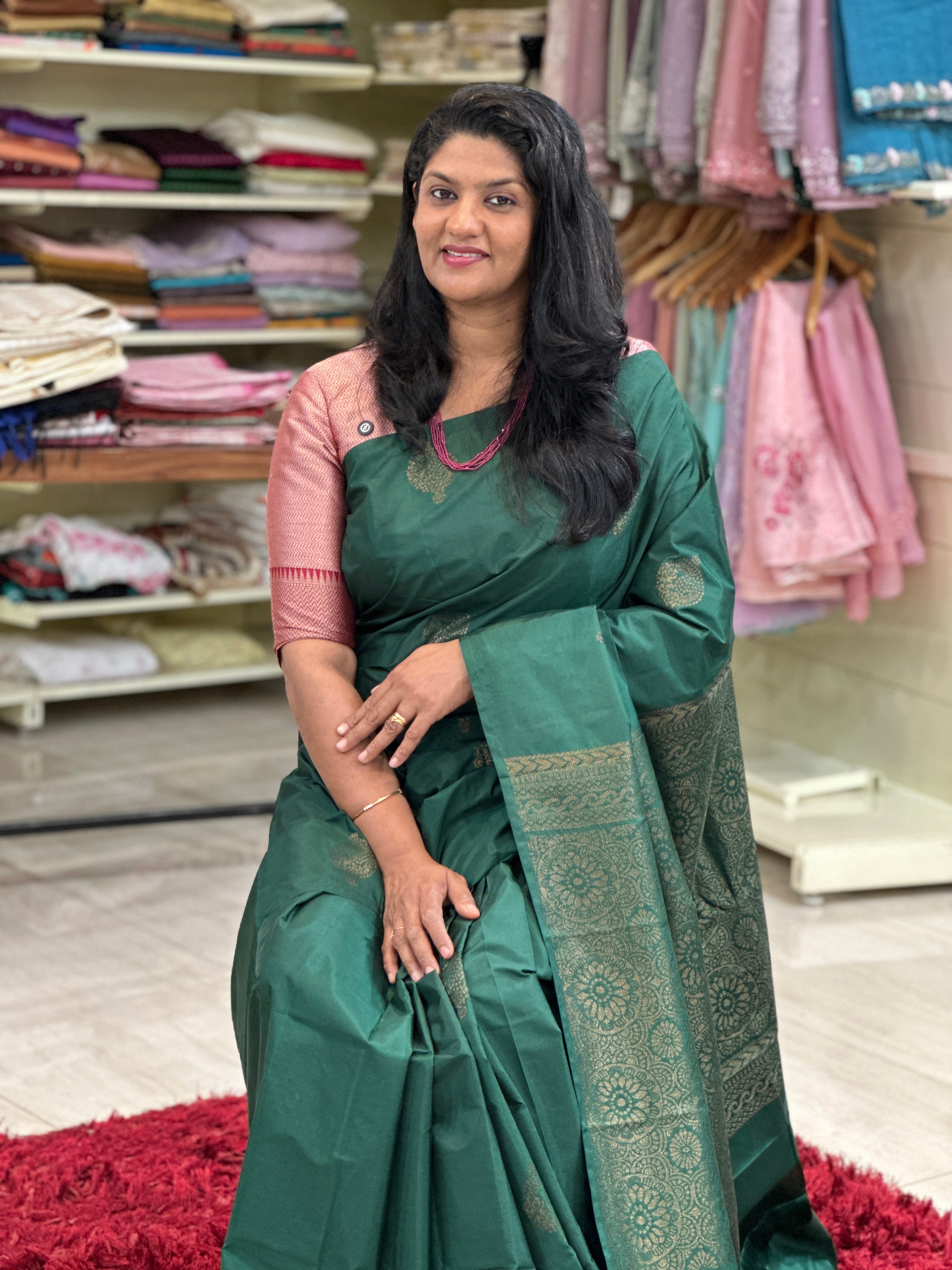 Buta Woven Pattern Semi Soft Silk Saree | SEN121