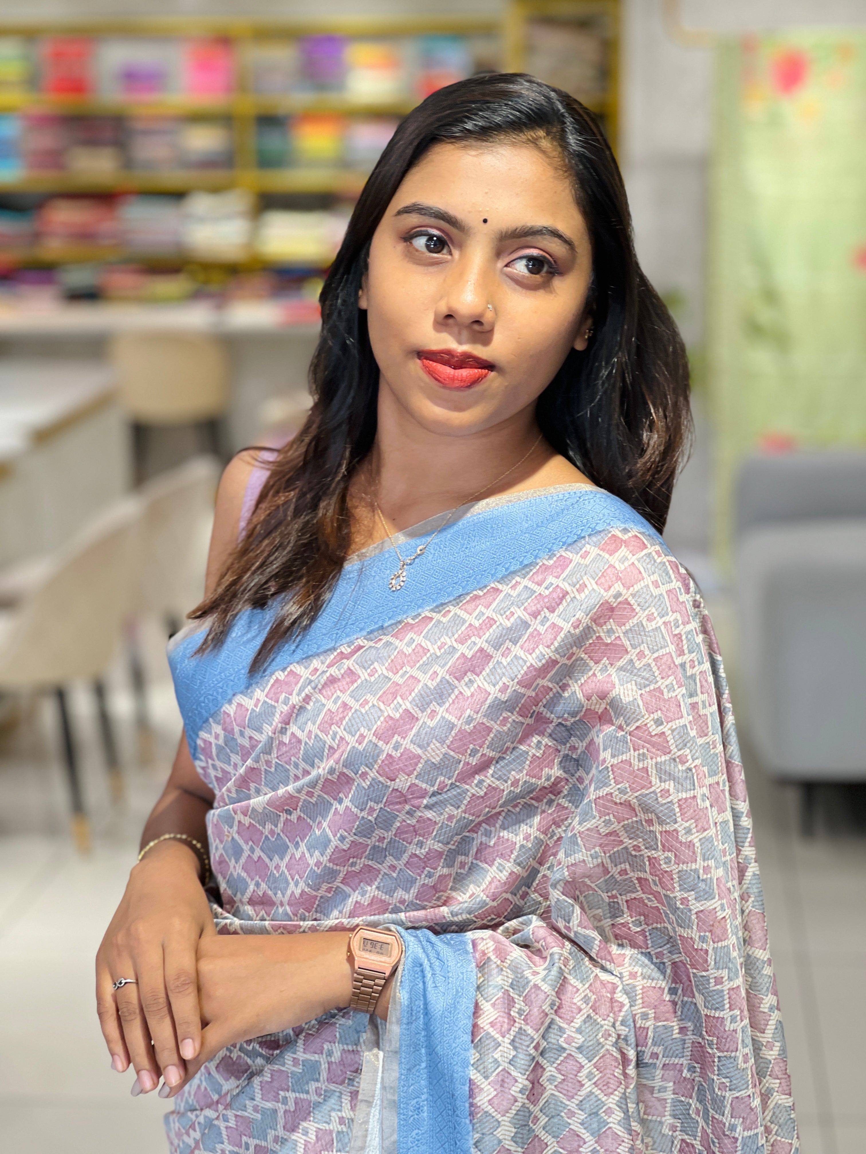 Screen Printed Chanderi Saree | SMC105