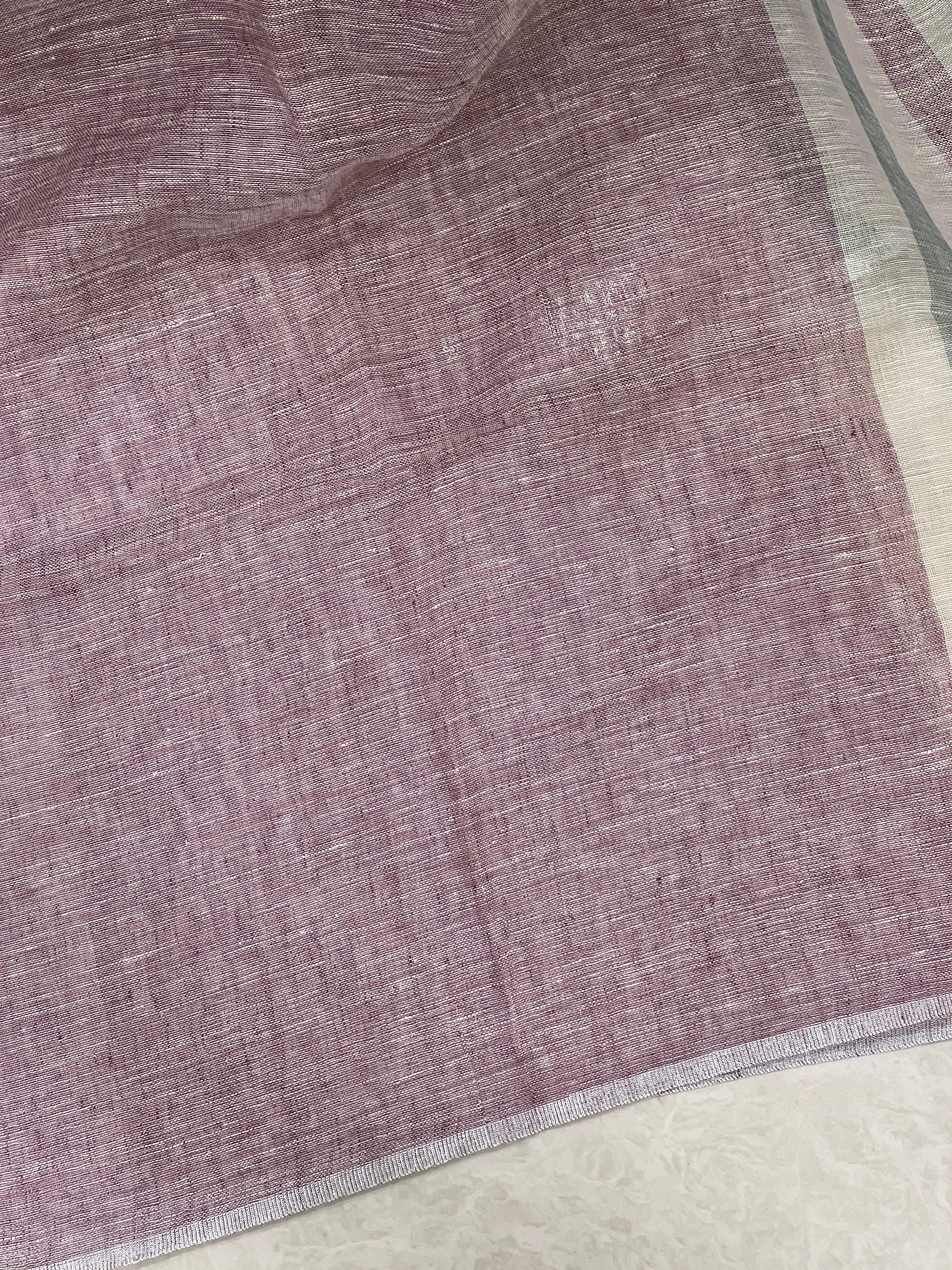 Stripe Patterned Linen Saree | DLS228