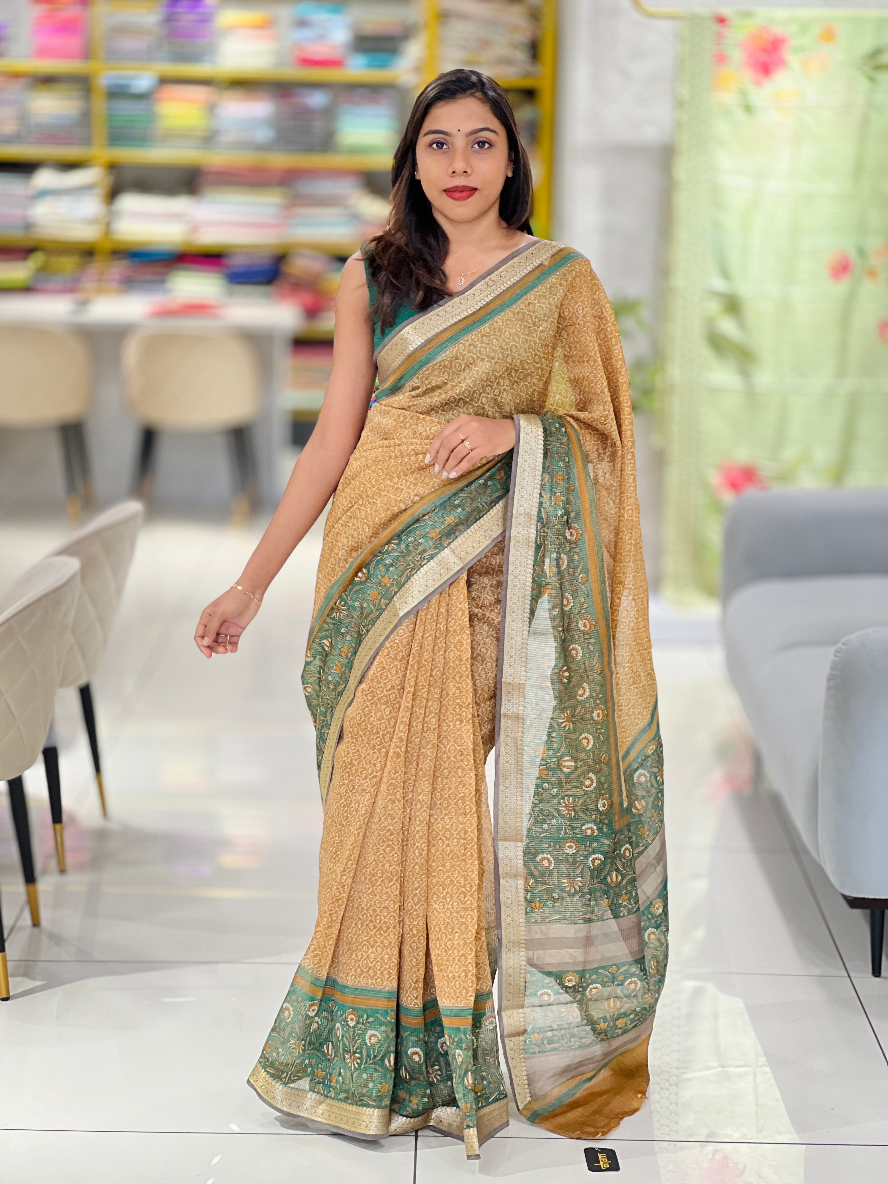 Screen Printed Chanderi Saree | SMC102