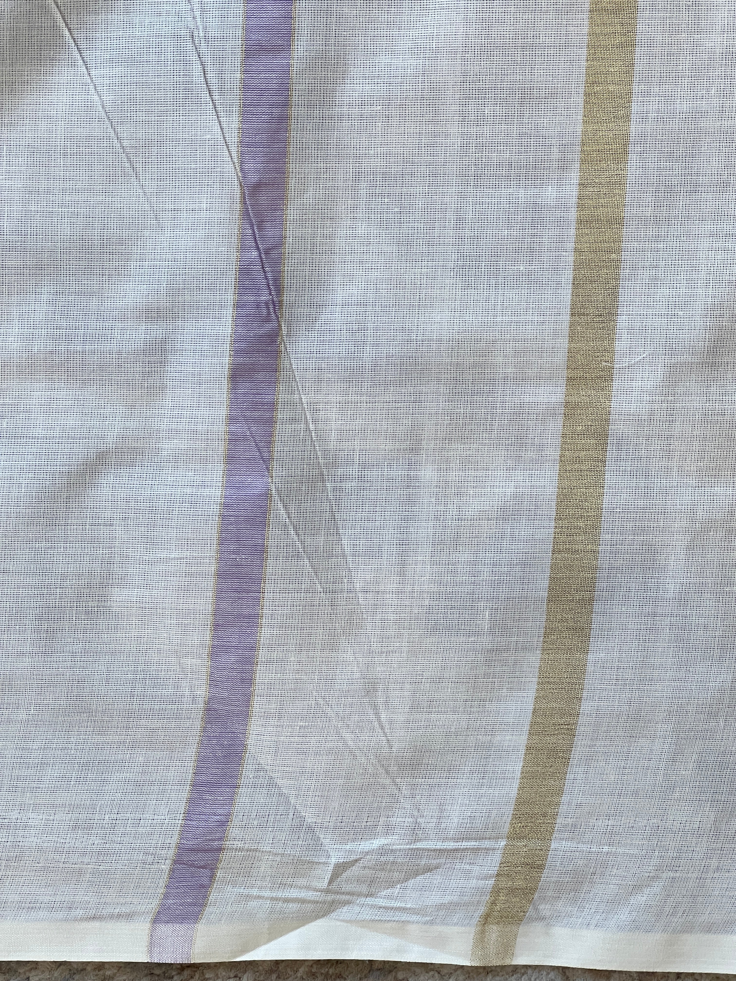 Vertical Line Pattern Kerala Cotton Saree | RLF124
